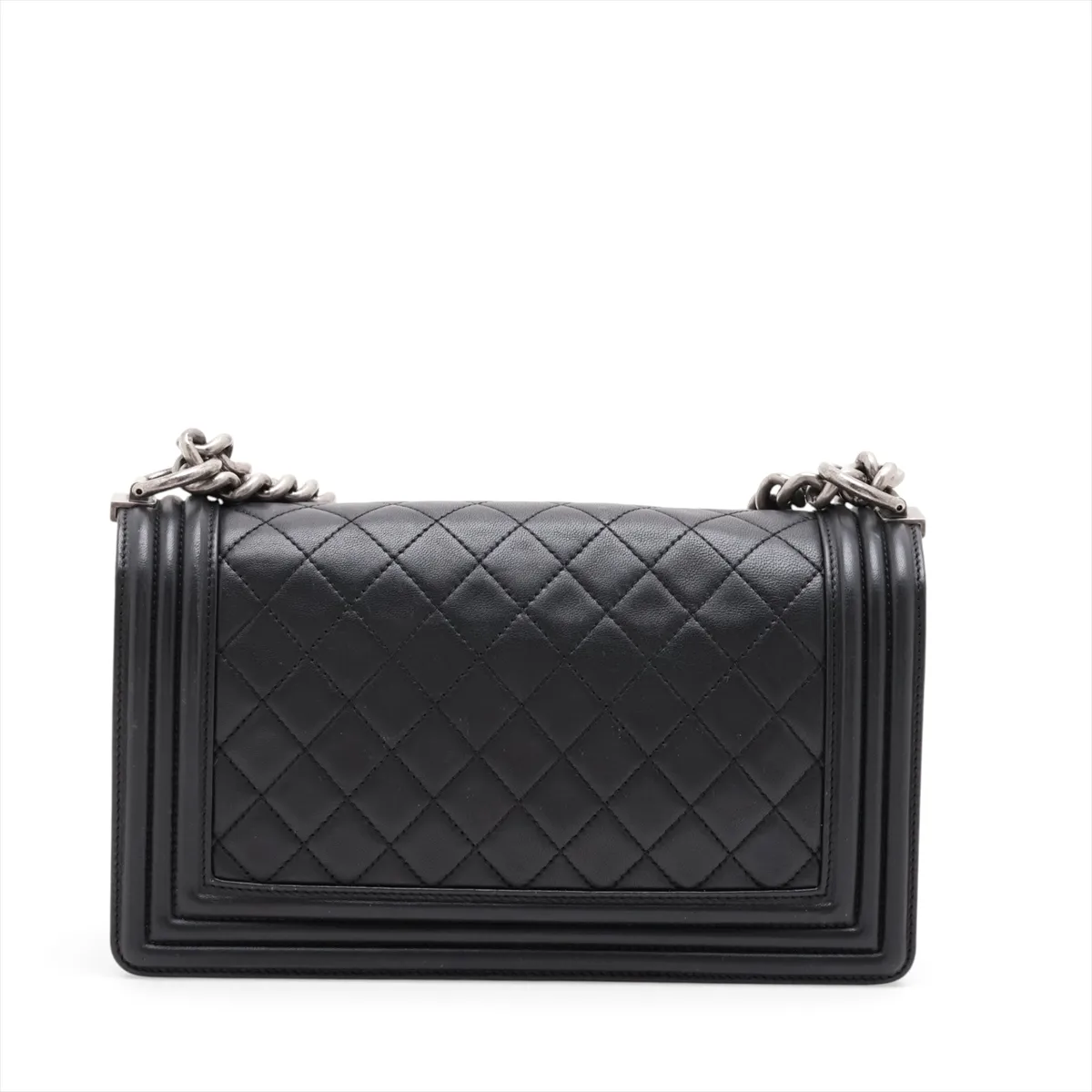 Boy Chanel 25 Lambskin Chain Shoulder Bag, Black with Gunmetal Hardware, Serial Number 16-series, A67086 — view 2