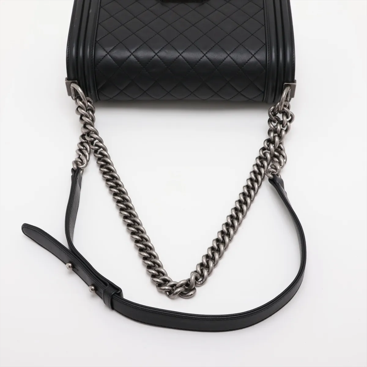 Boy Chanel 25 Lambskin Chain Shoulder Bag, Black with Gunmetal Hardware, Serial Number 16-series, A67086 — view 5