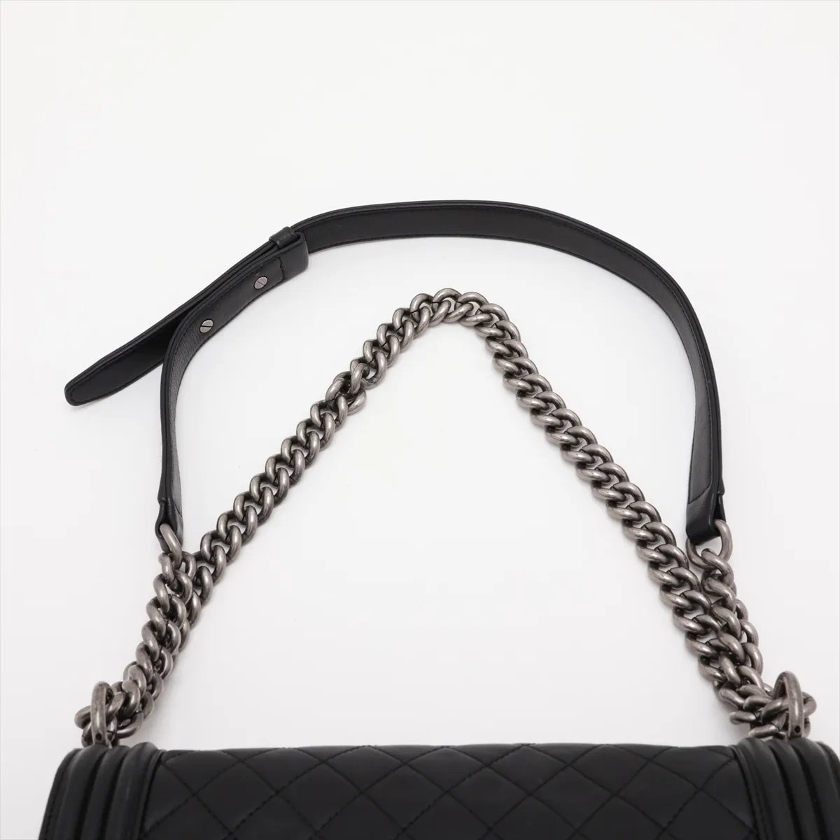 Boy Chanel 25 Lambskin Chain Shoulder Bag, Black with Gunmetal Hardware, Serial Number 16-series, A67086 — view 6