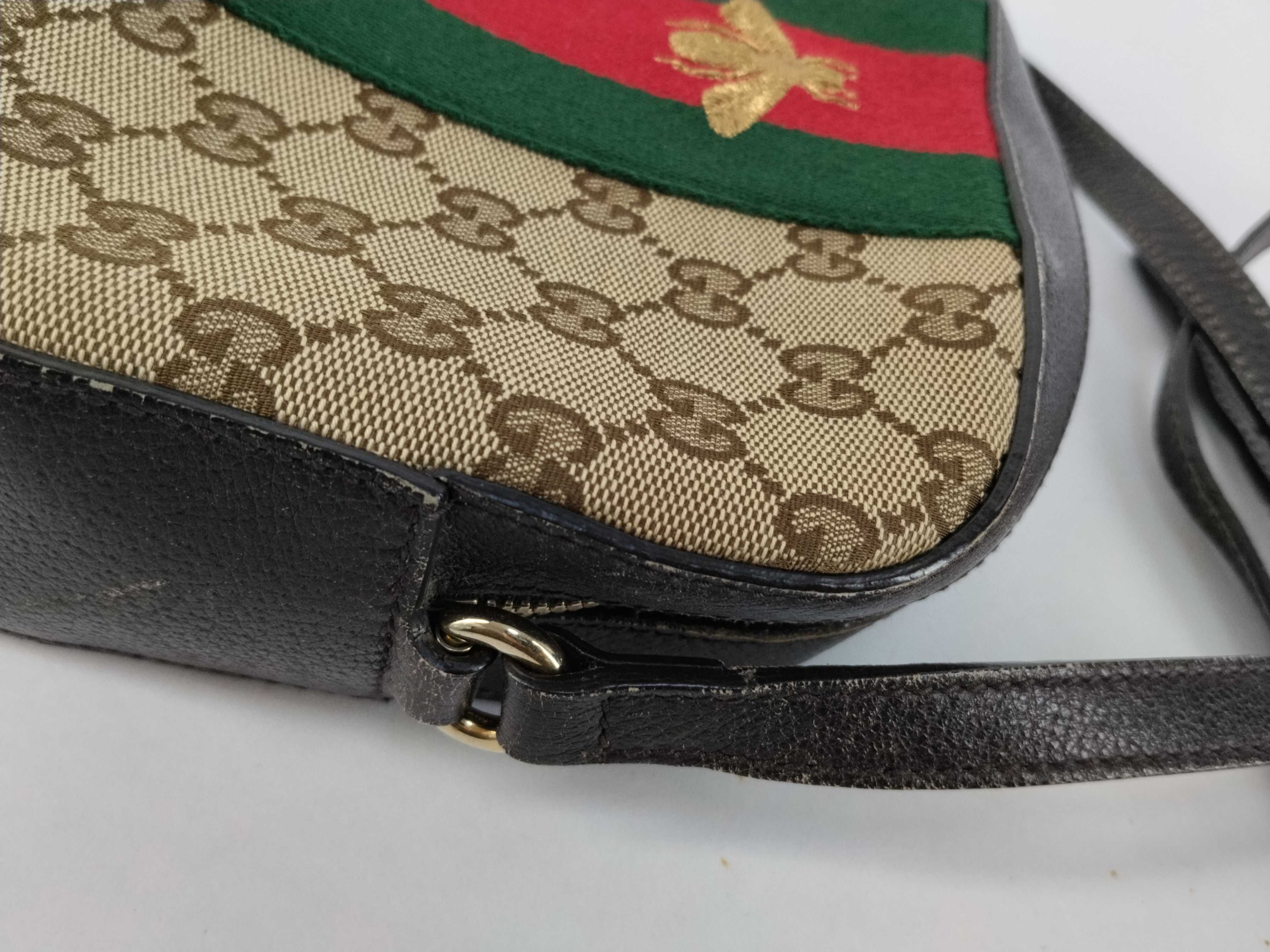 GG Supreme Gucci Bee Sherry Line GG Canvas Shoulder Bag — view 5