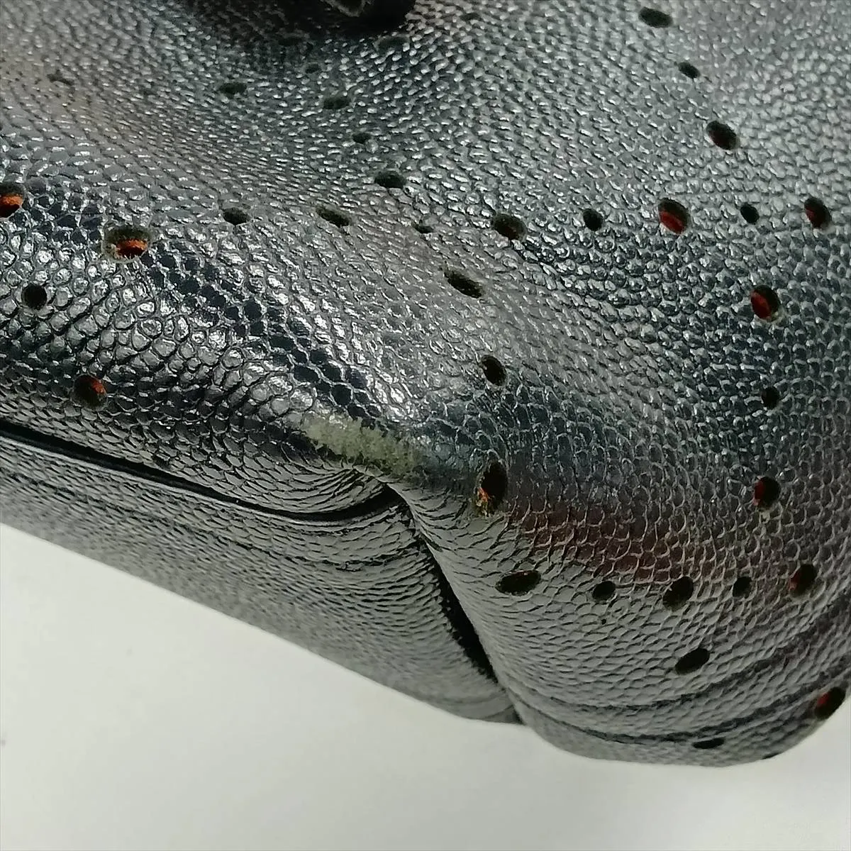 Coco Mark Perforated Leather Chain Tote Bag, Black with Silver Hardware, Item Number 23835648 (Serial Number 23) — view 12