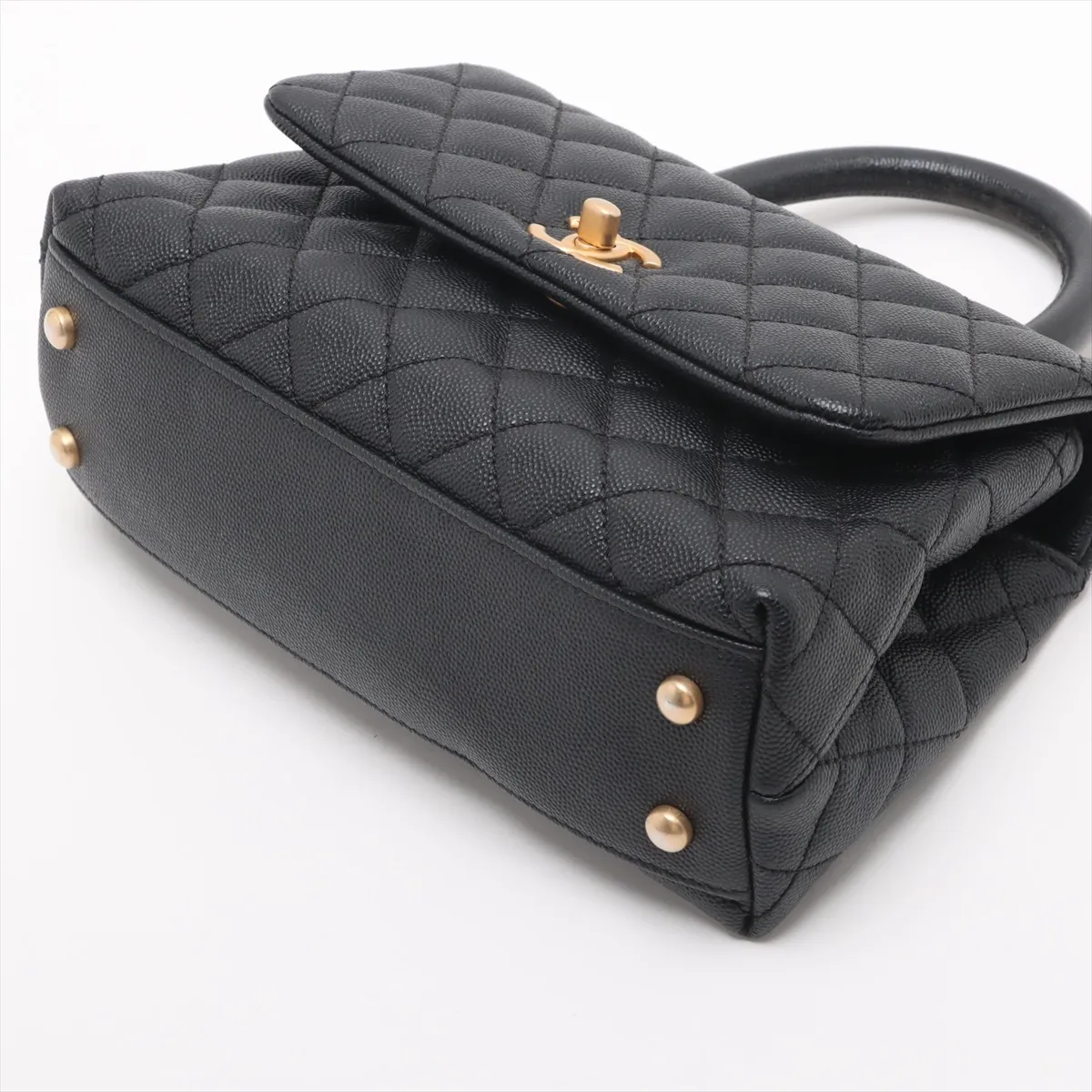 [Individually wrapped] Chanel Coco Handle 24 XS Caviar Skin 2WAY Handbag Black Gold Hardware 24936682 24th Series A92990 — view 3
