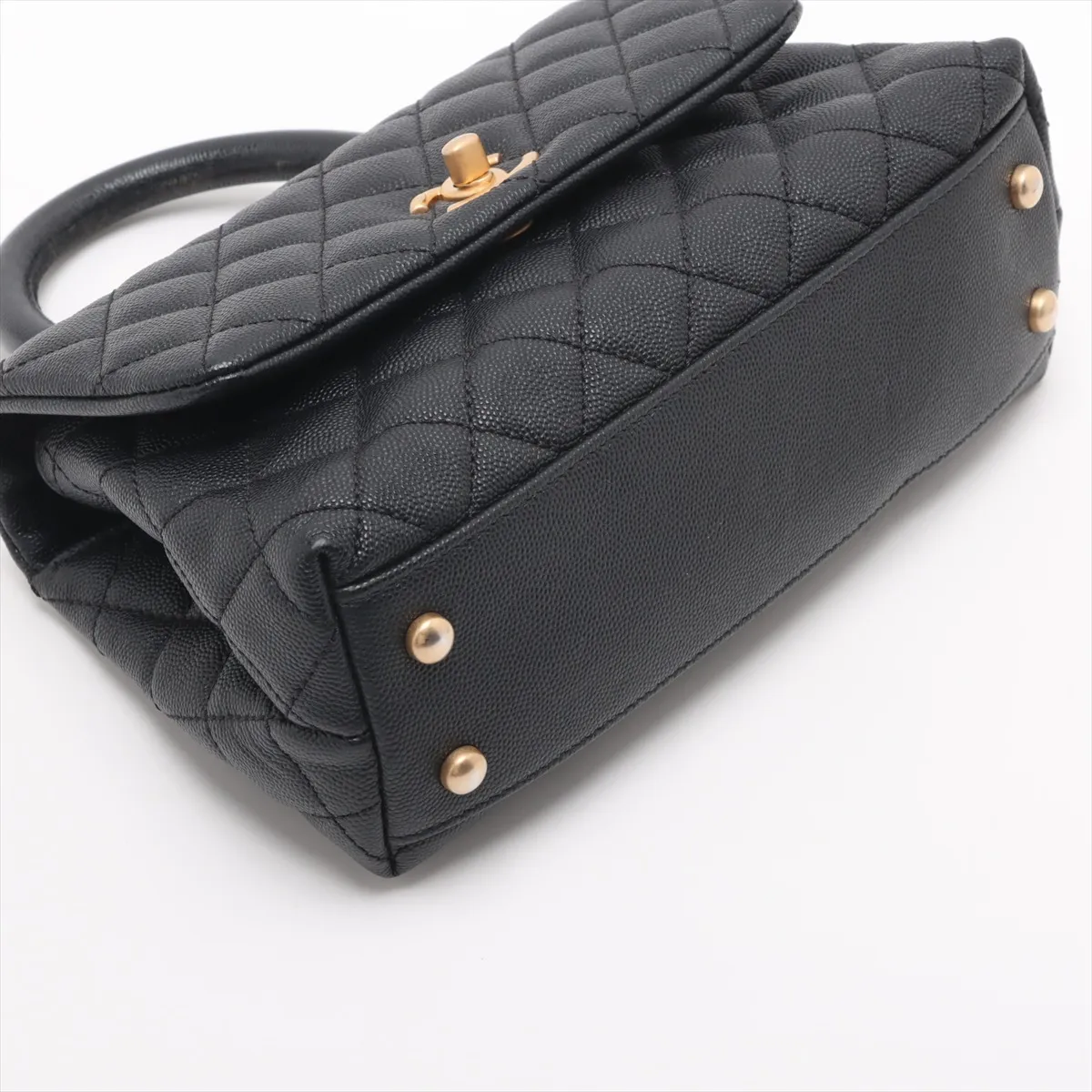 [Individually wrapped] Chanel Coco Handle 24 XS Caviar Skin 2WAY Handbag Black Gold Hardware 24936682 24th Series A92990 — view 4