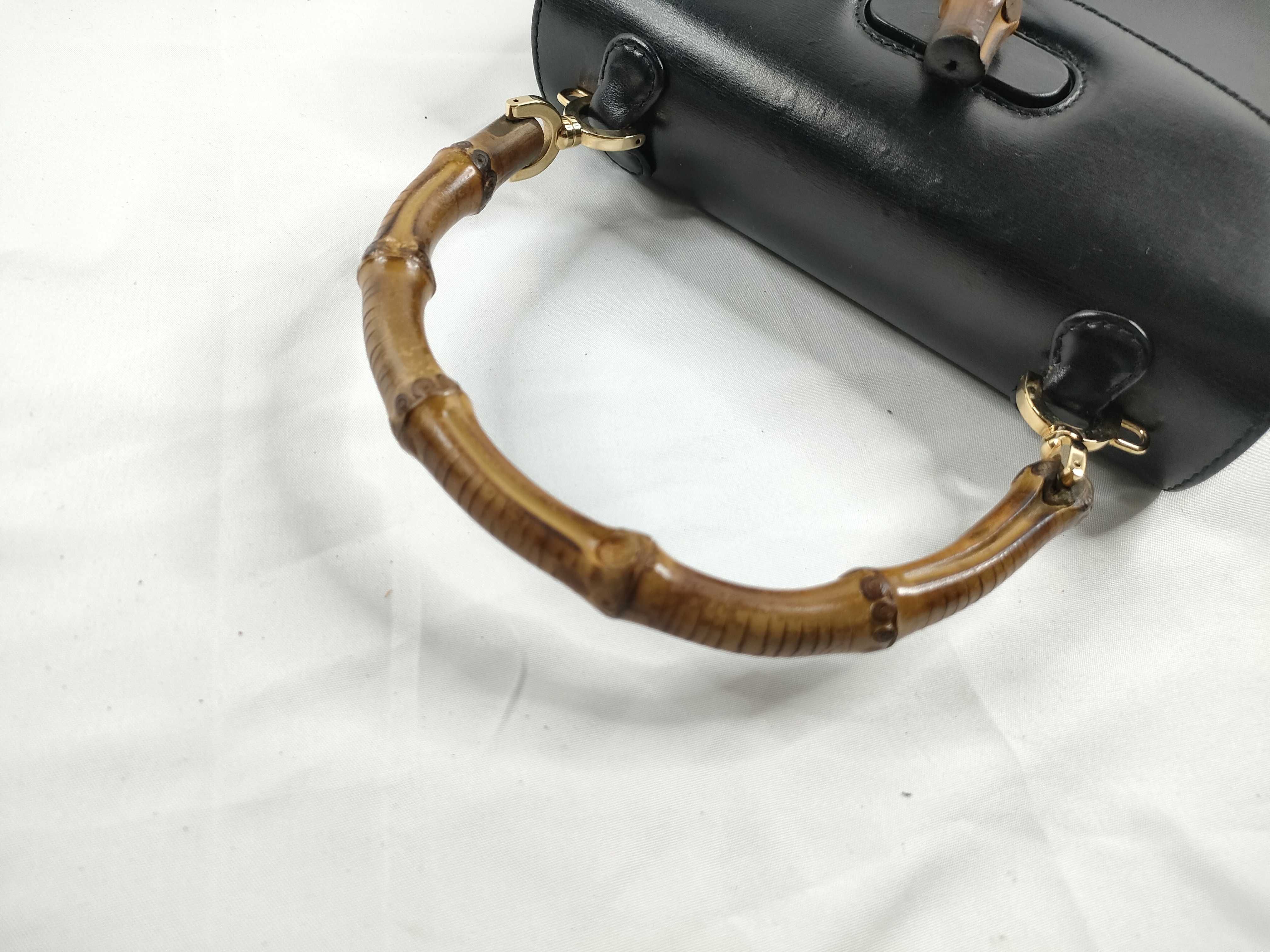 Bamboo Handbag, Turnlock Leather, Black Handbag — view 6