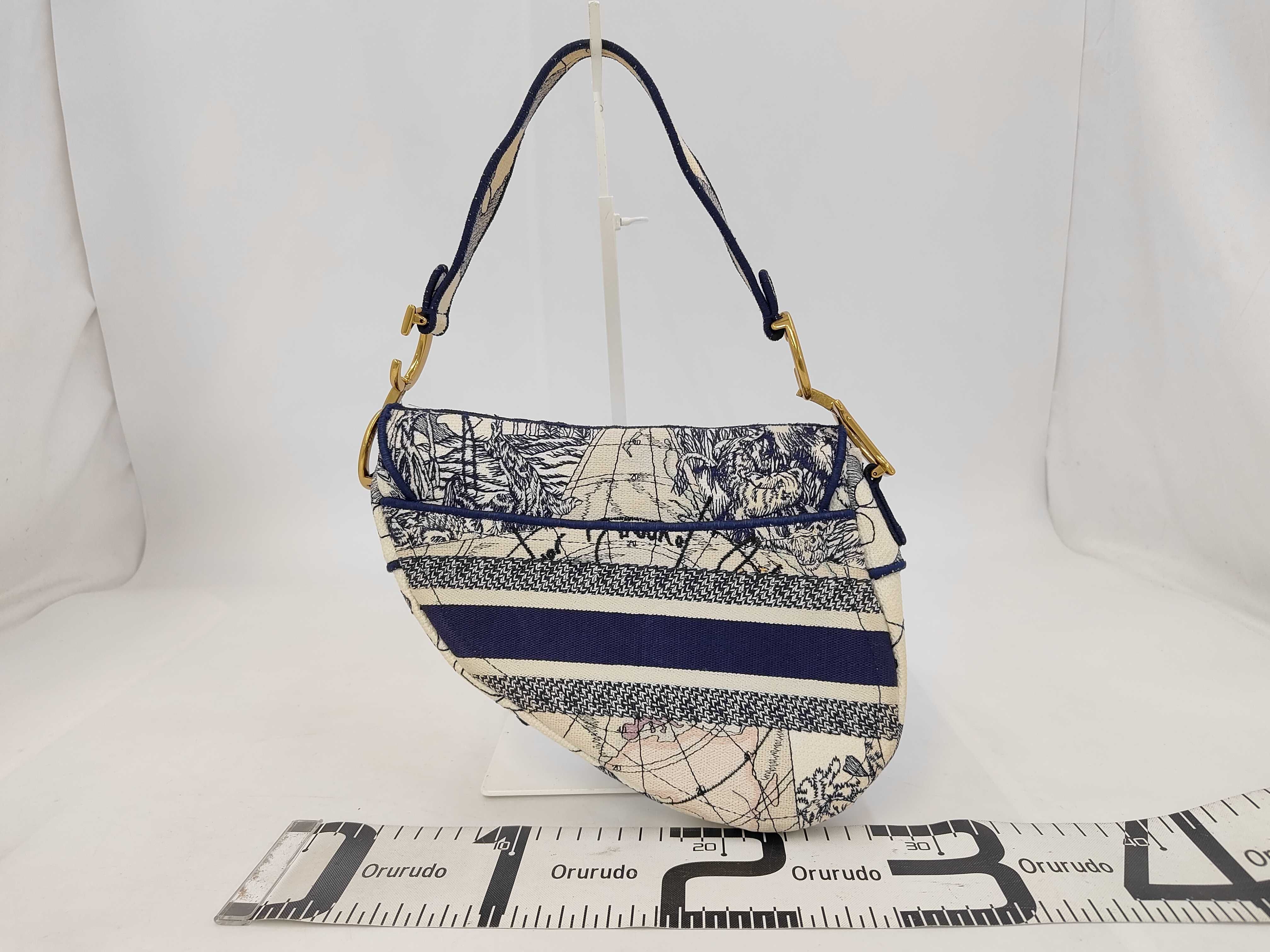 Christian Saddle Around the World Canvas One-Shoulder Bag Handbag — view 2
