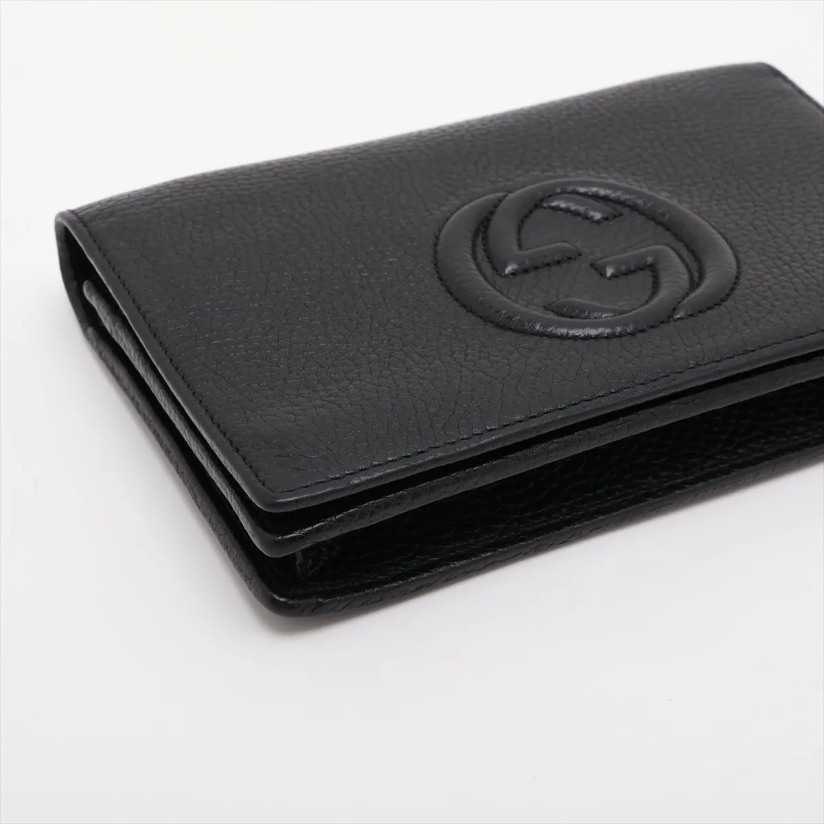 Soho Leather Chain Wallet, Black, 598211 — view 4