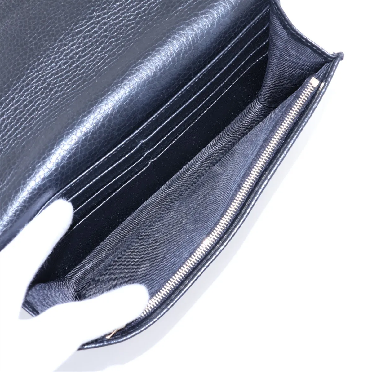 Soho Leather Chain Wallet, Black, 598211 — view 6