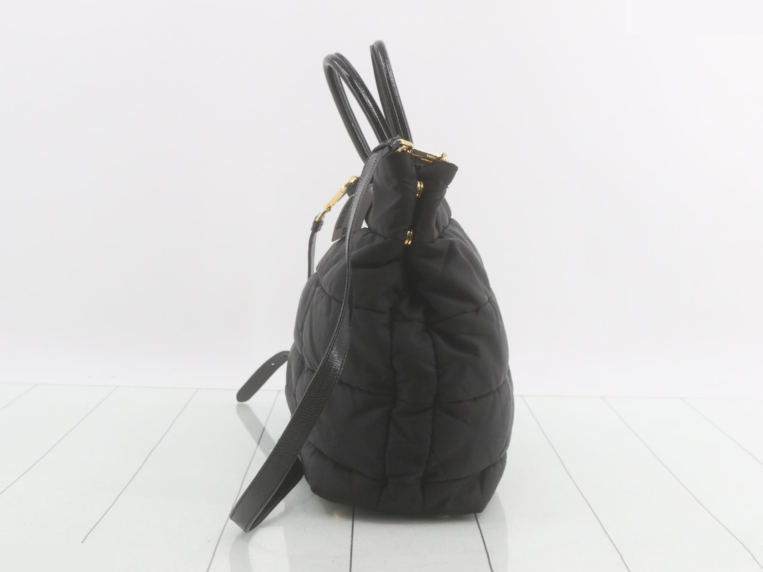 2way quilted crispy tote bag — view 3