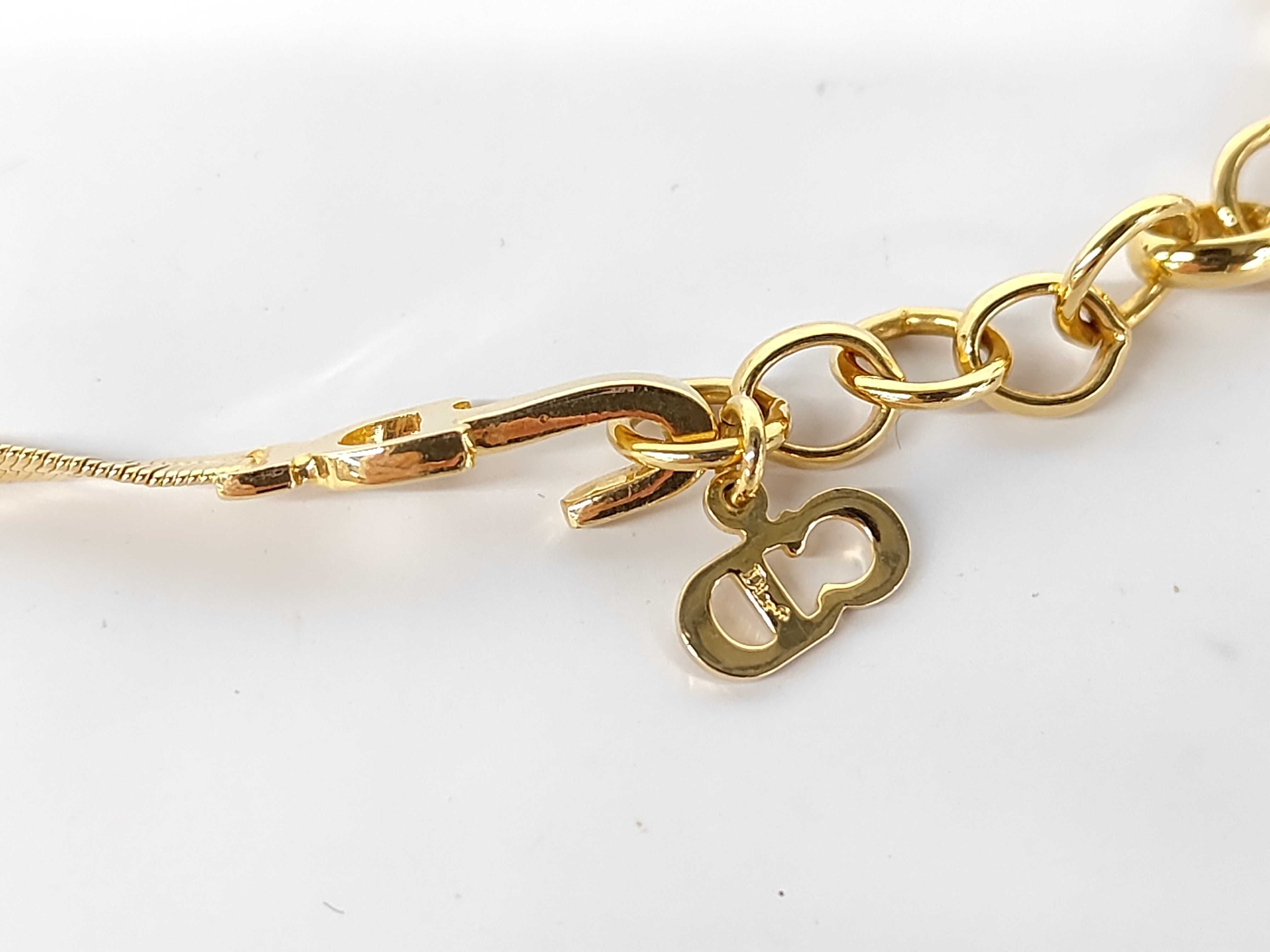 CD Logo Ribbon Gold Necklace — view 4