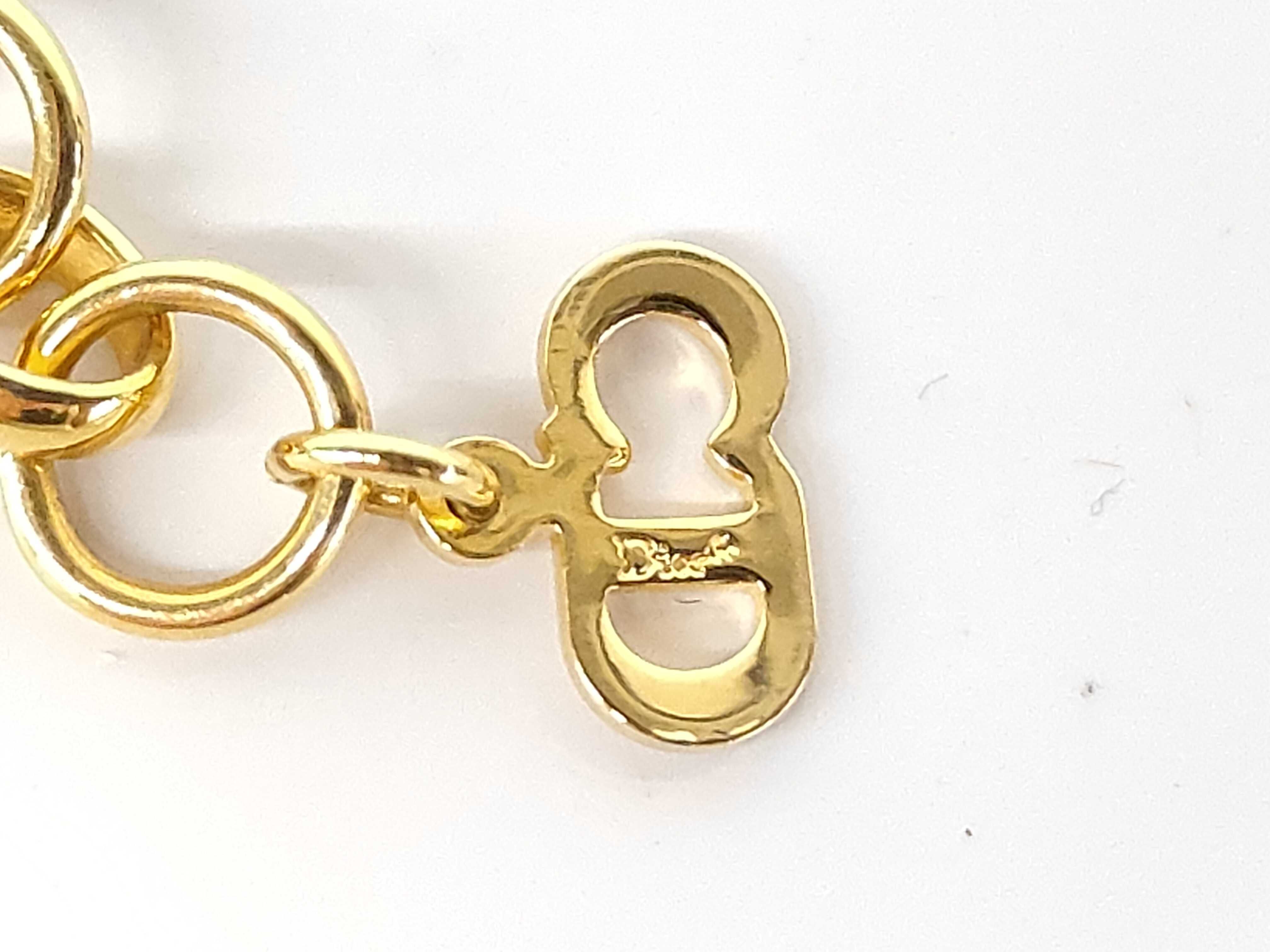CD Logo Ribbon Gold Necklace — view 5