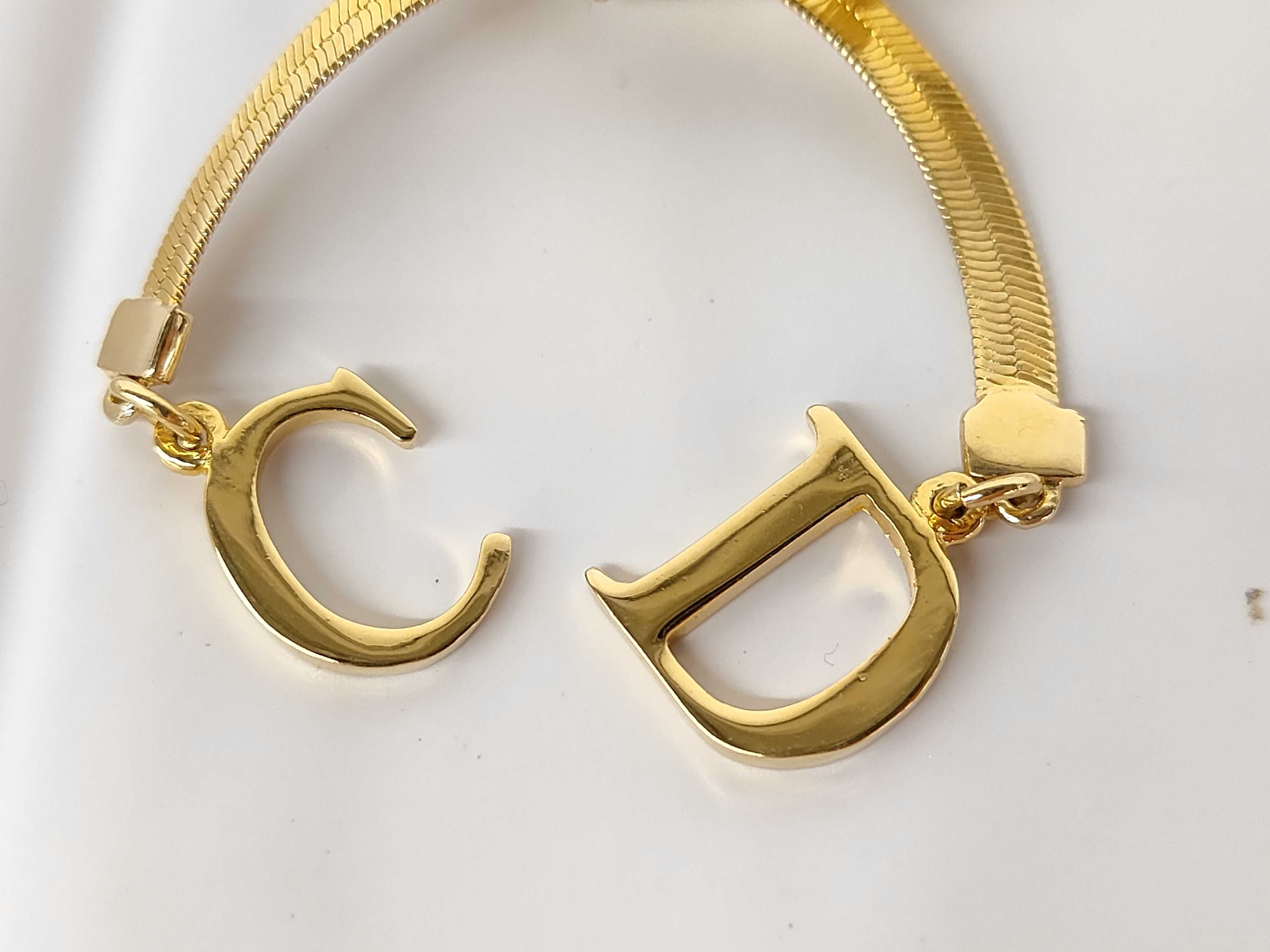 CD Logo Ribbon Gold Necklace — view 7