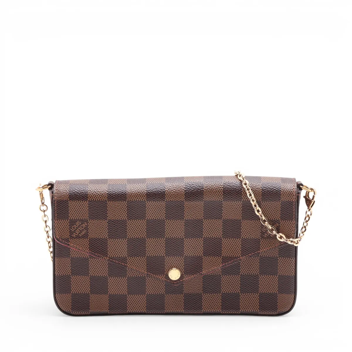 Damier Pochette Felicie N63032 FH0211 Brown, pouch missing, RFID detected.