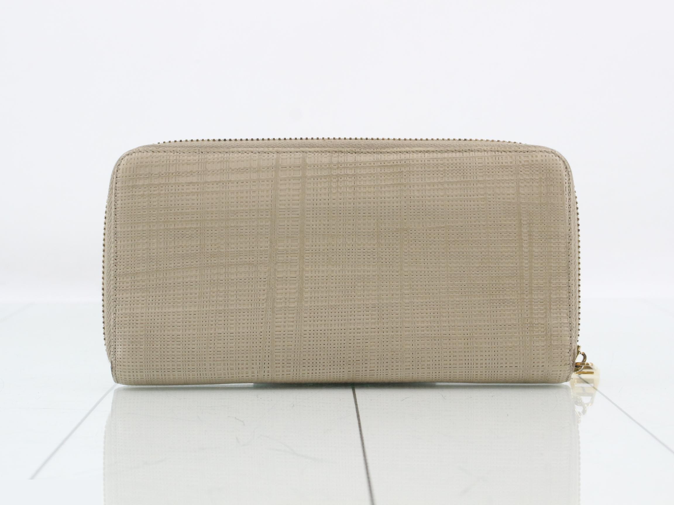 Anagram Long Wallet, Around Zip, Beige, 261604 — view 2