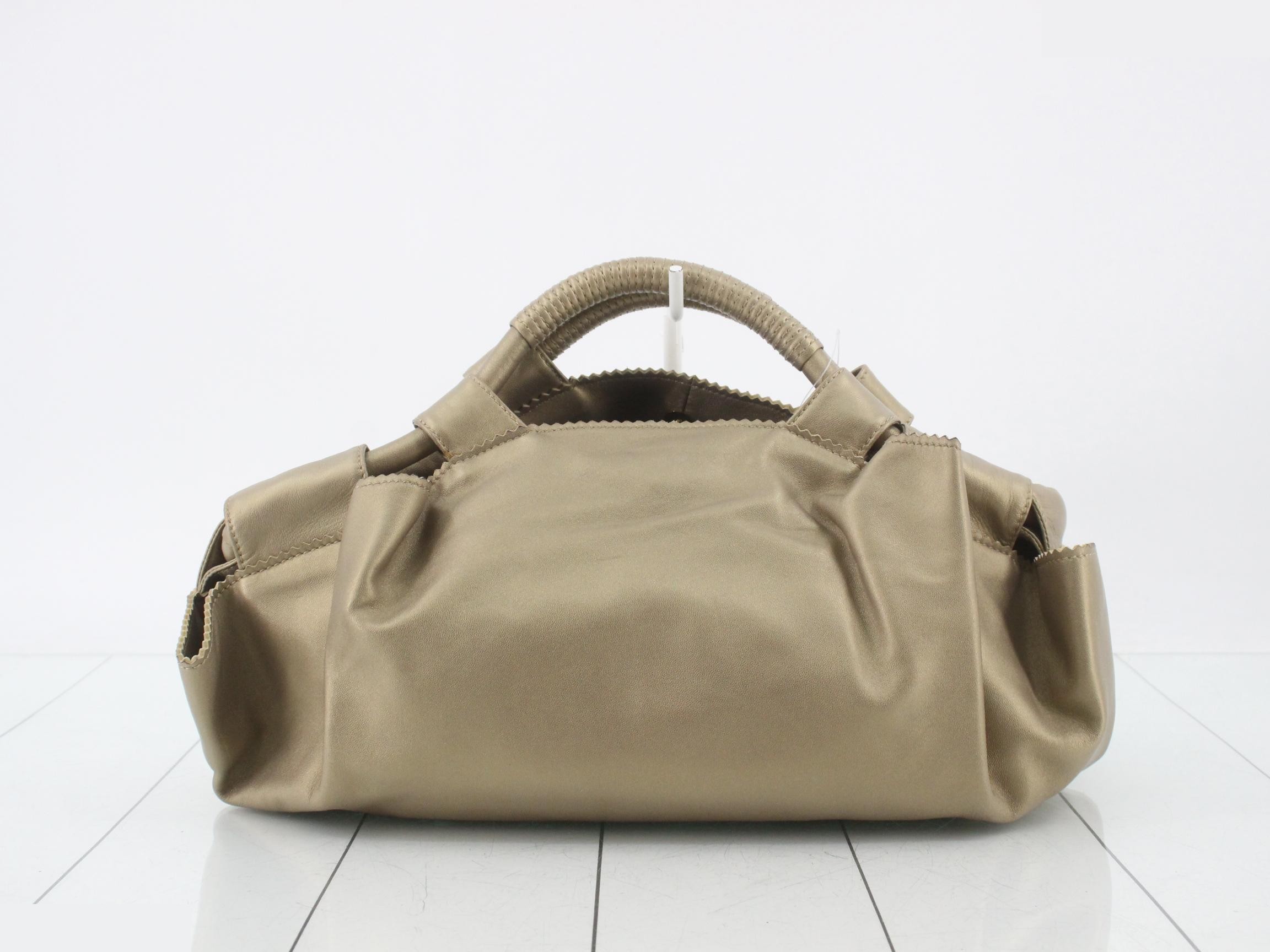 Nappa Aire Handbag, Gold — view 2