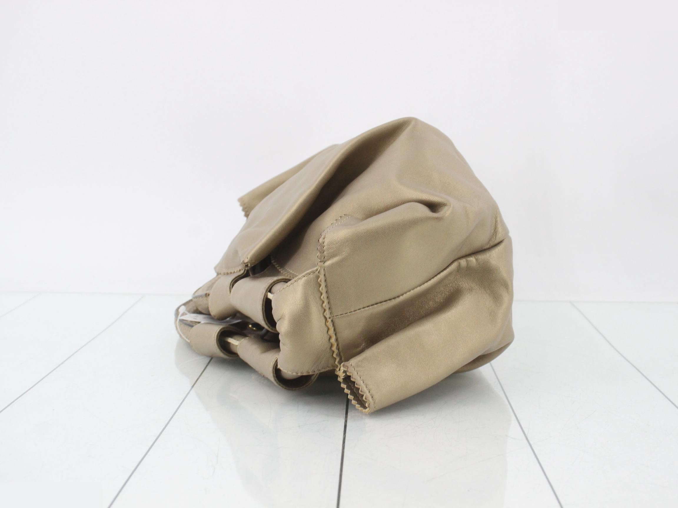Nappa Aire Handbag, Gold — view 4