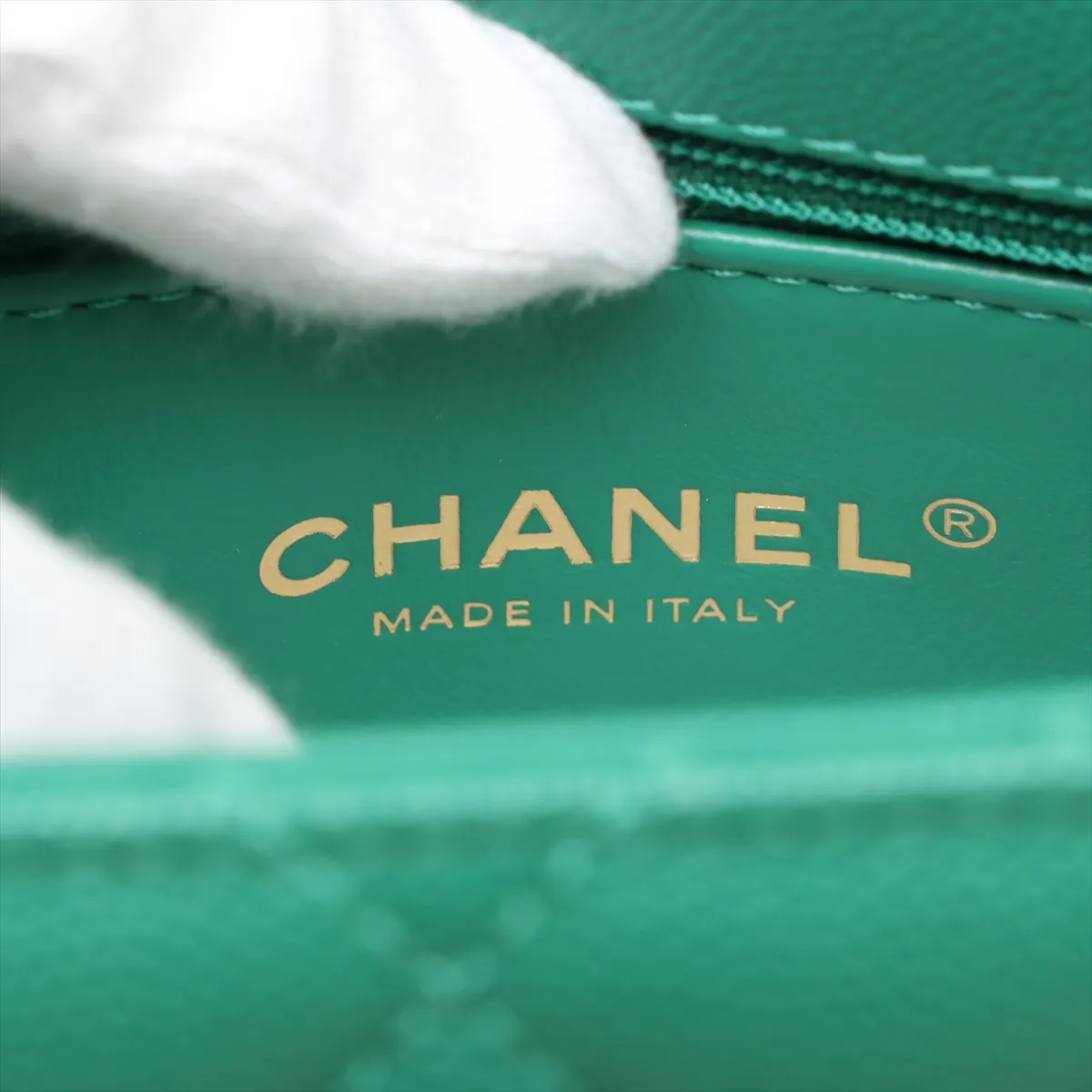 [Individually wrapped] Chanel Coco Handle 19 XXS Caviar Skin 2WAY Handbag Green Gold Hardware T6L16E6A Random Plate AS2215 — view 12