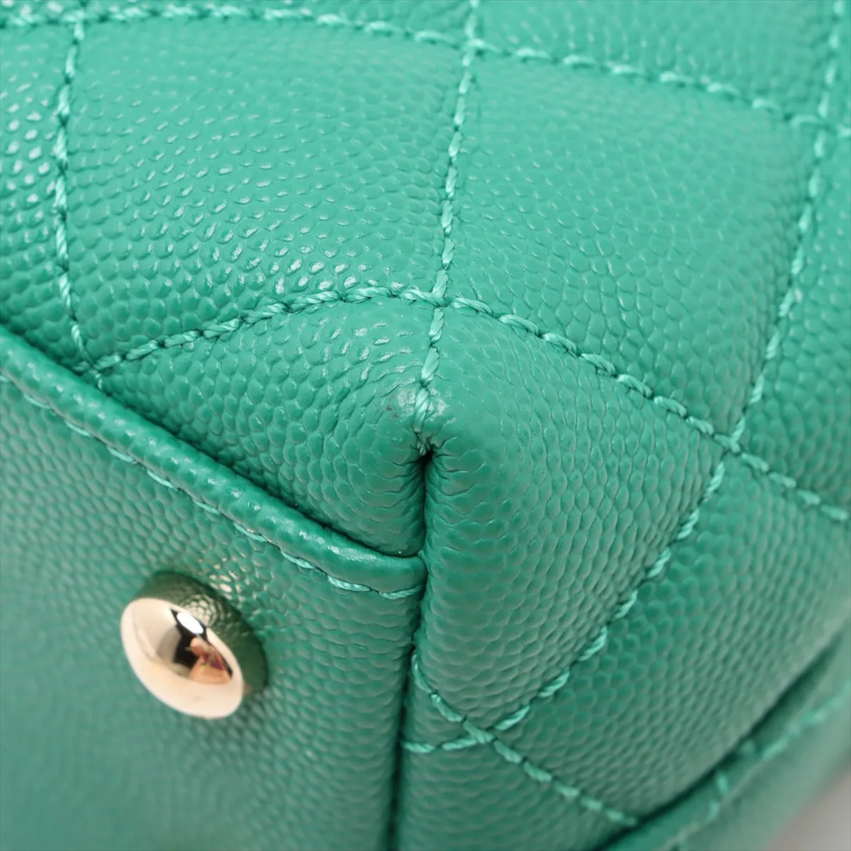 [Individually wrapped] Chanel Coco Handle 19 XXS Caviar Skin 2WAY Handbag Green Gold Hardware T6L16E6A Random Plate AS2215 — view 13