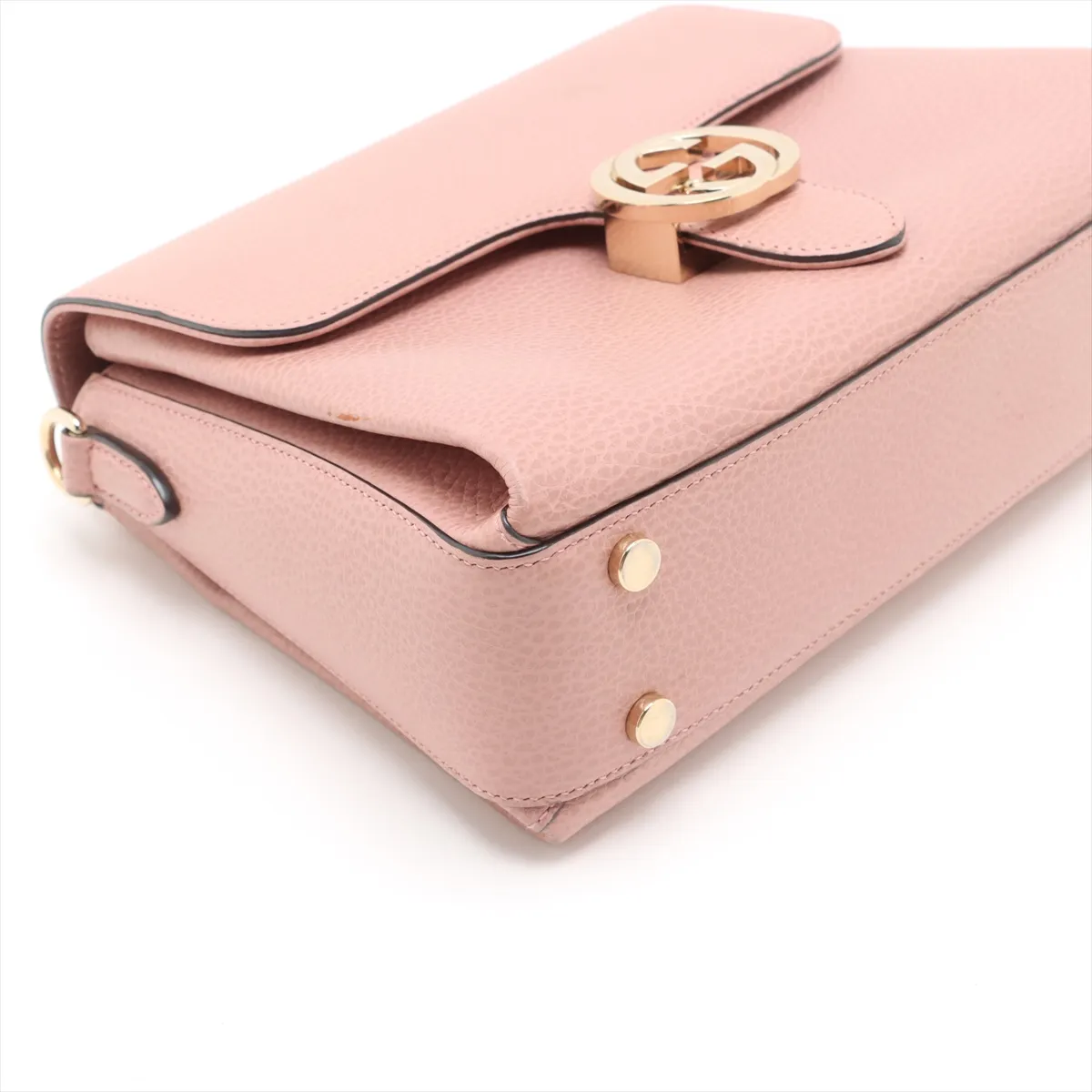 Interlocking G Leather 2WAY Handbag Pink 510302 Outlet — view 4