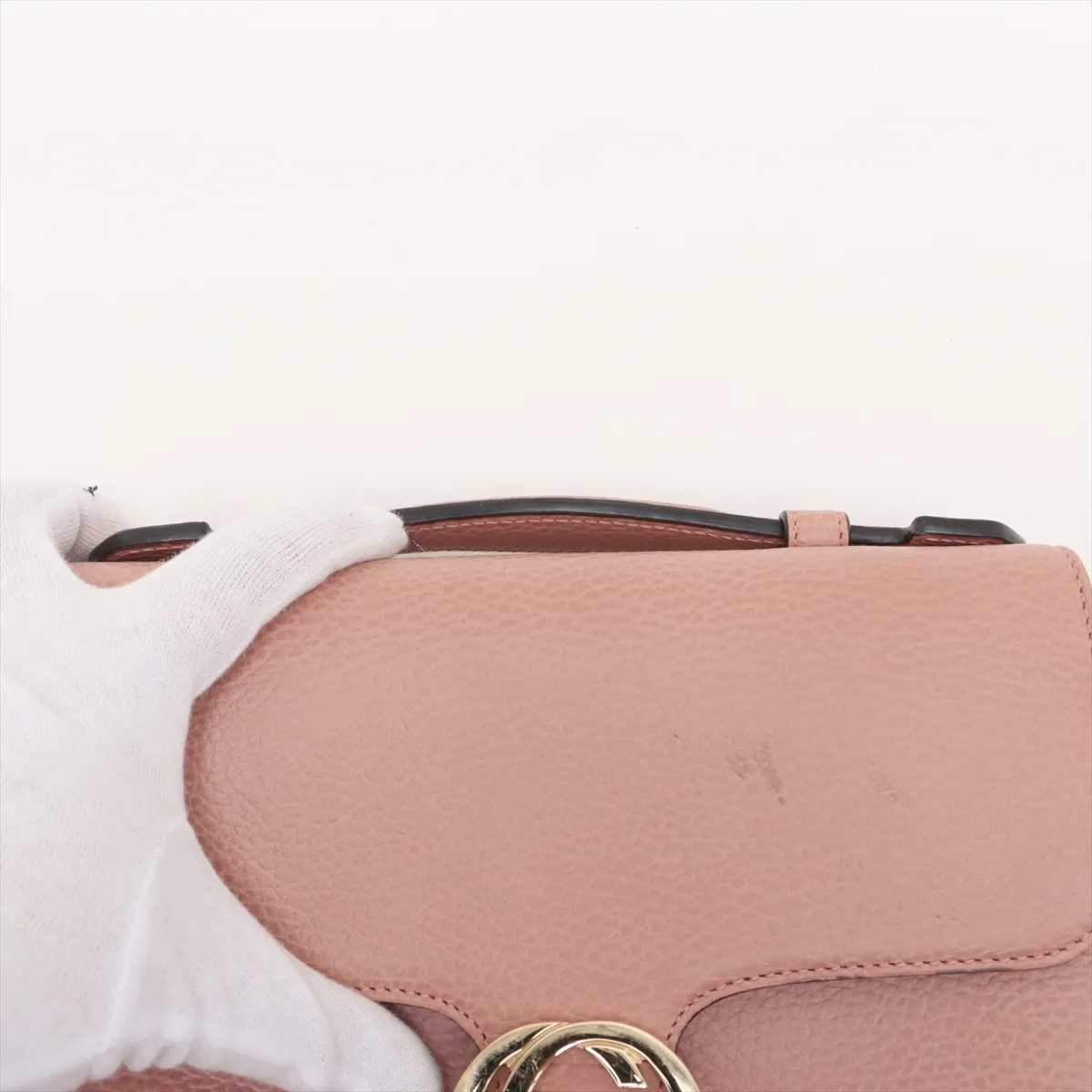 Interlocking G Leather 2WAY Handbag Pink 510302 Outlet — view 6