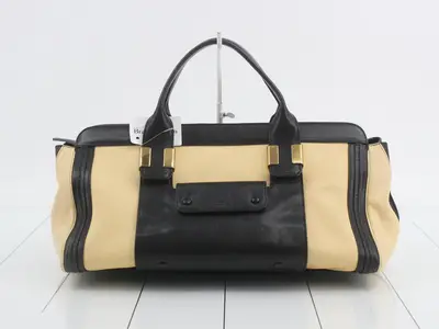 Alice 2-way handbag, black x beige