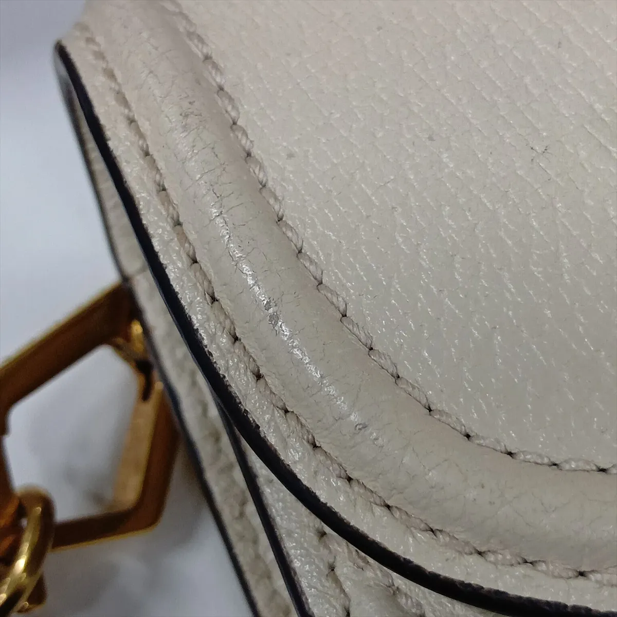 Butterfly 505388 Leather Shoulder Bag, White — view 12