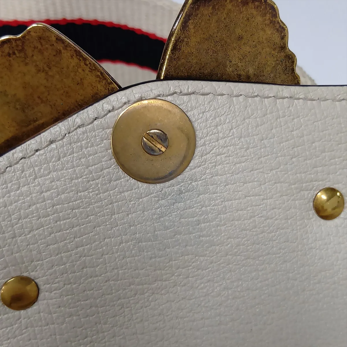 Butterfly 505388 Leather Shoulder Bag, White — view 14
