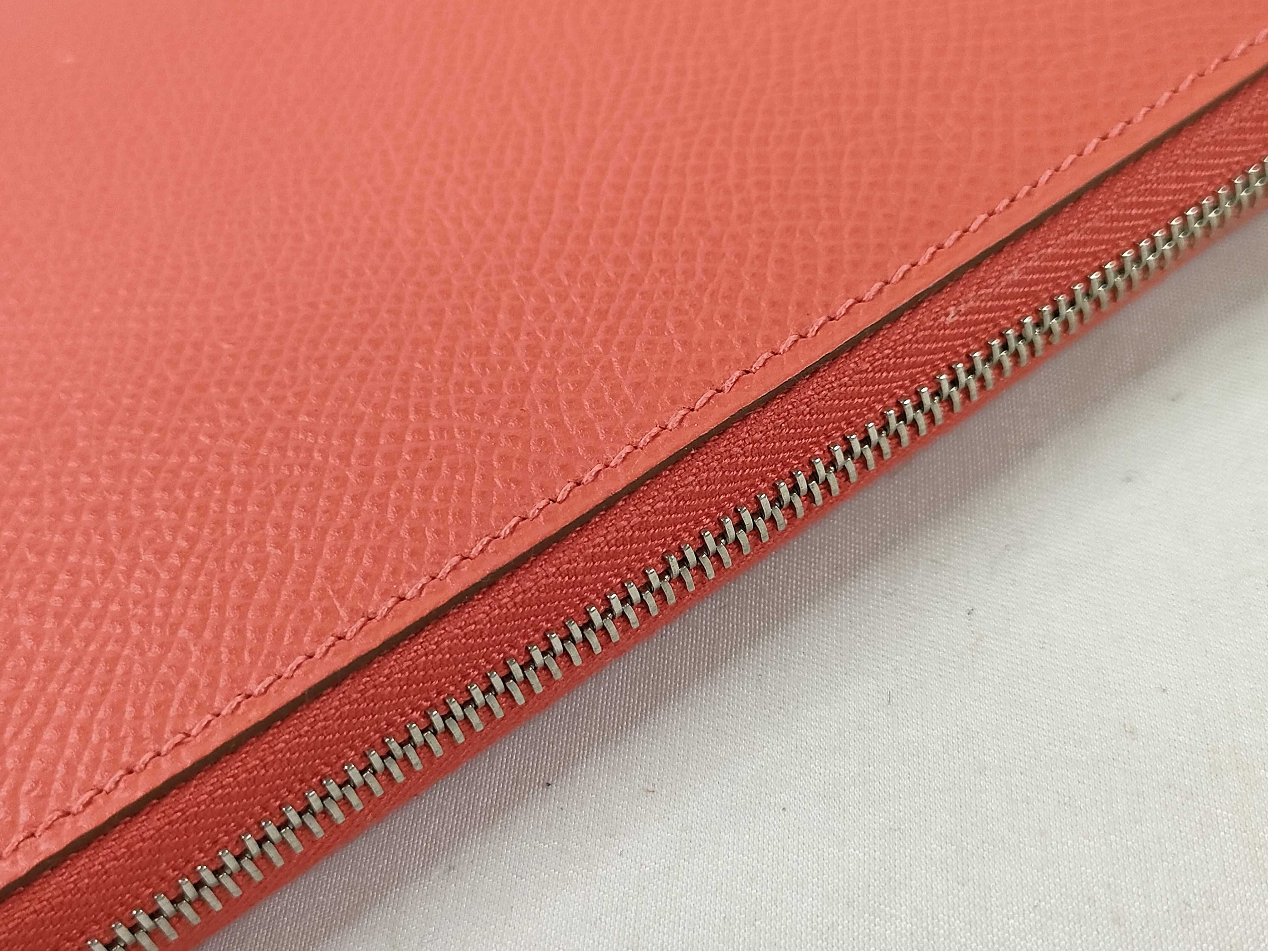 Azap Long Silk In Rose Jaipur Epsom Leather Q Stamp Hermes Unused Wallet — view 8