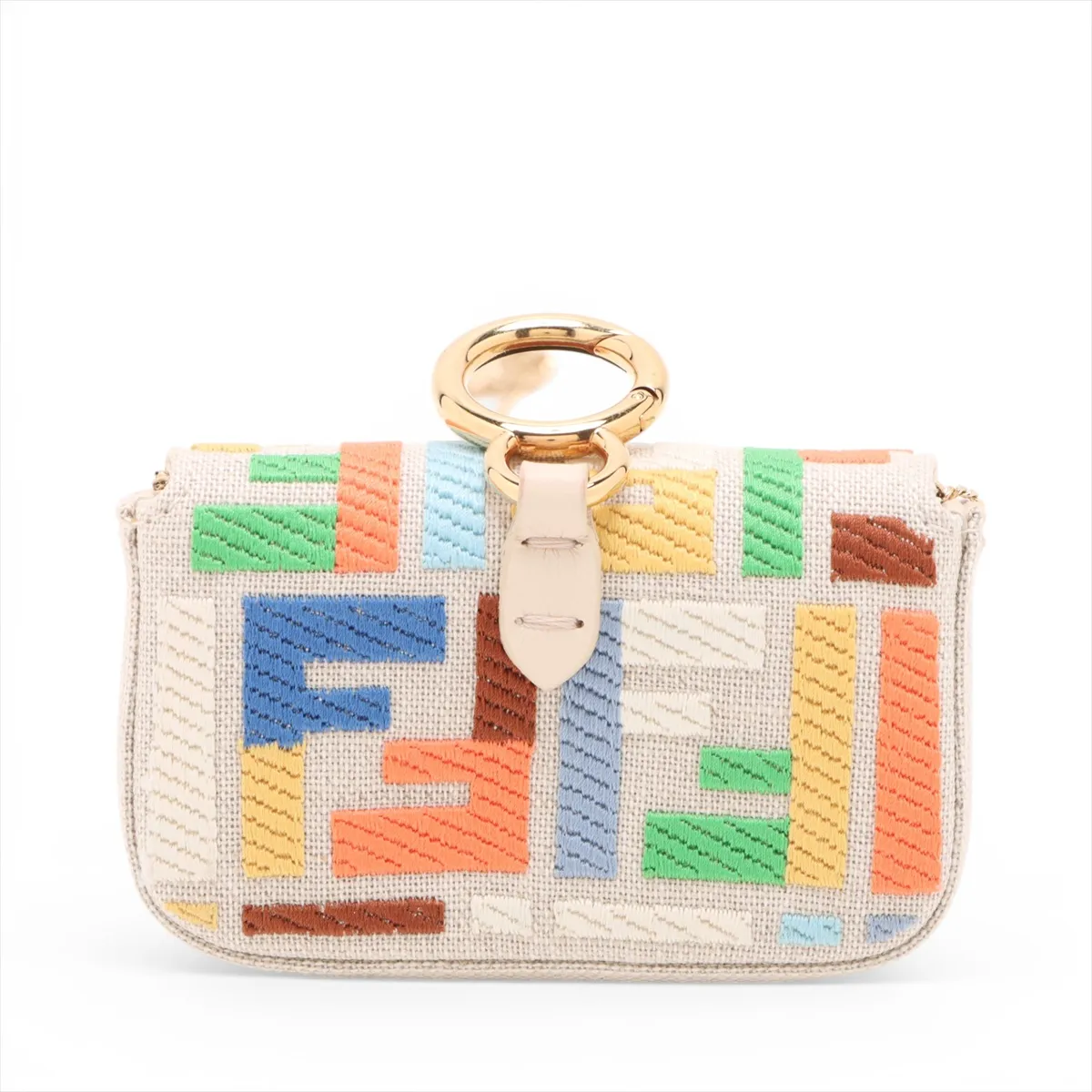 Zucca Nano Bucket Canvas Chain Shoulder Bag Beige 7AR844 — view 2