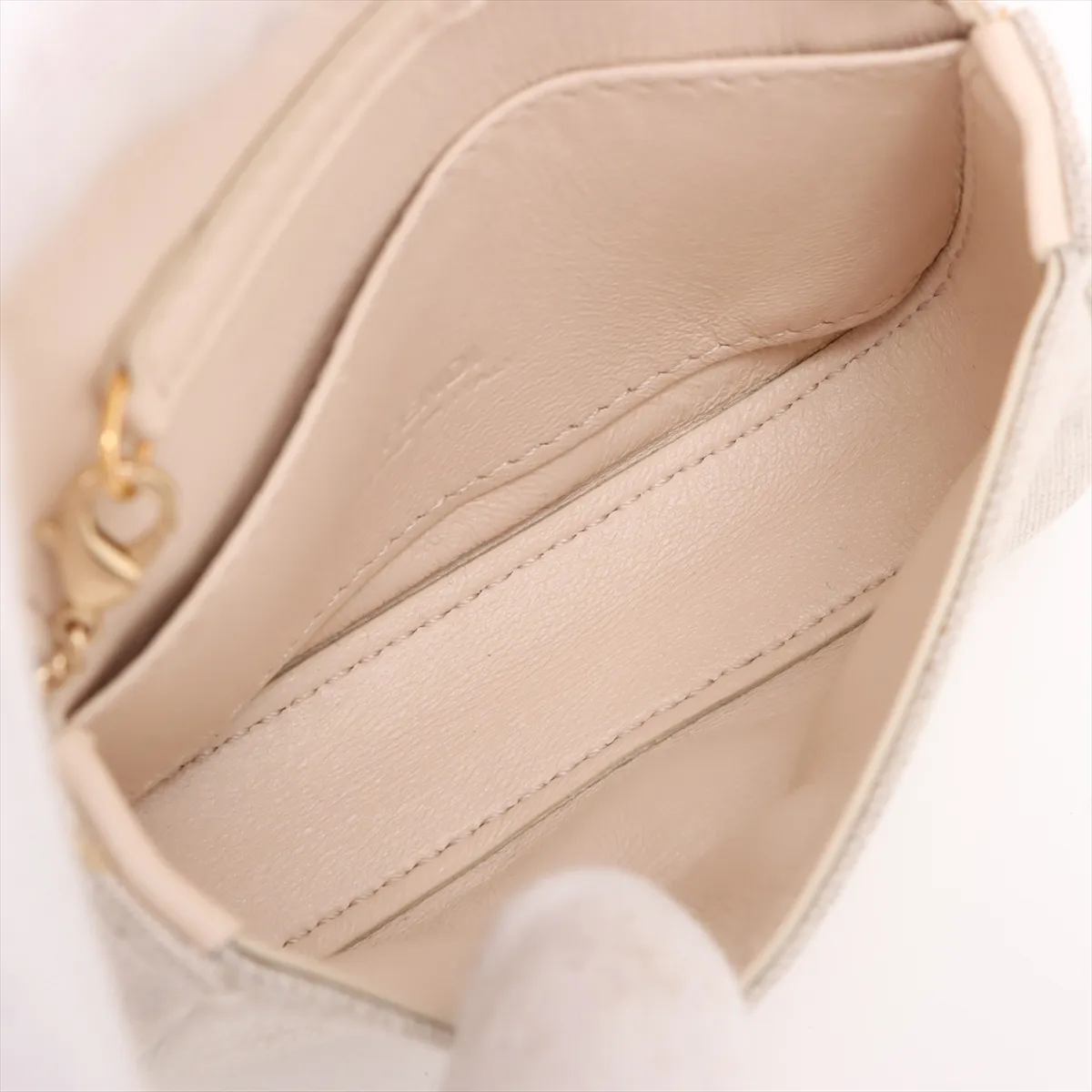 Zucca Nano Bucket Canvas Chain Shoulder Bag Beige 7AR844 — view 6