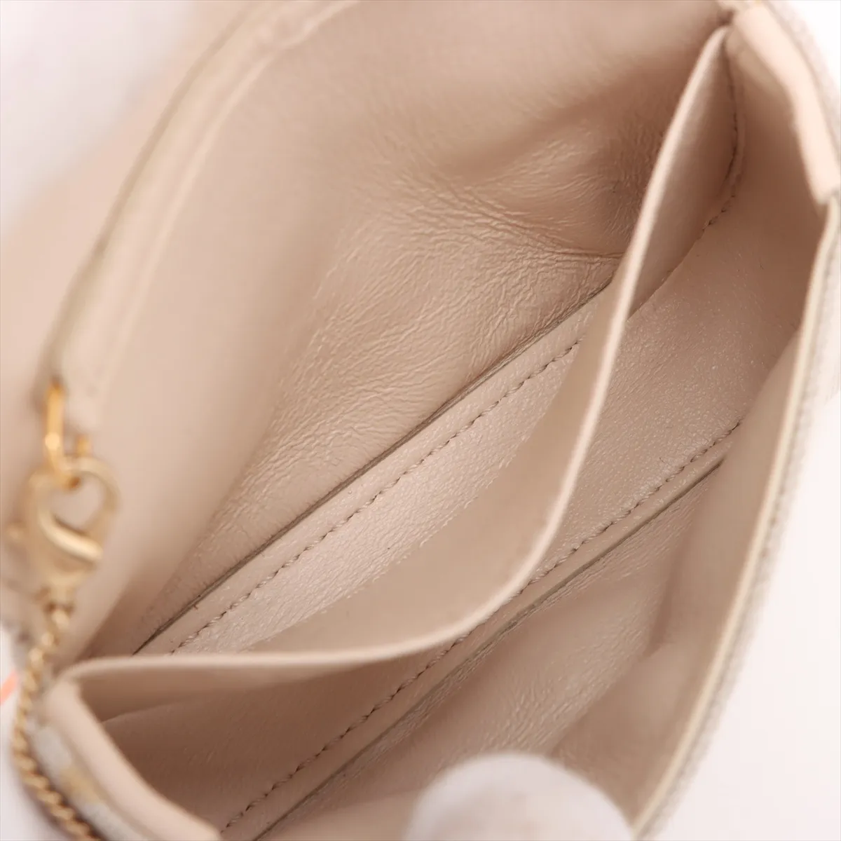 Zucca Nano Bucket Canvas Chain Shoulder Bag Beige 7AR844 — view 7