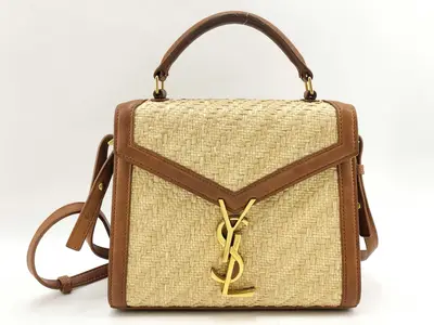 FR- Paris Cassandra Raffia x leather 2-way Handbag Beige 623930 (Handbag)