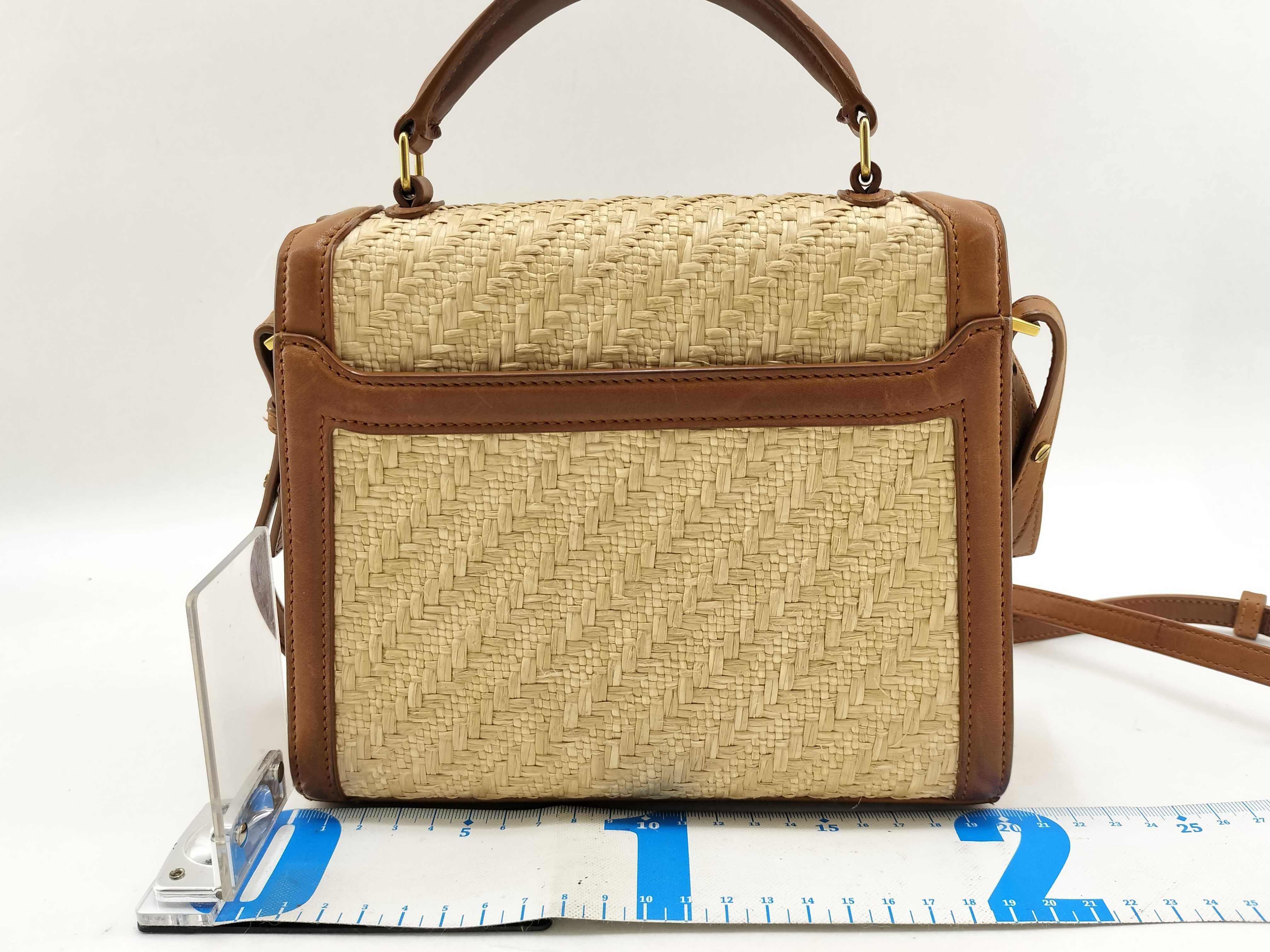 FR- Paris Cassandra Raffia x leather 2-way Handbag Beige 623930 (Handbag) — view 2