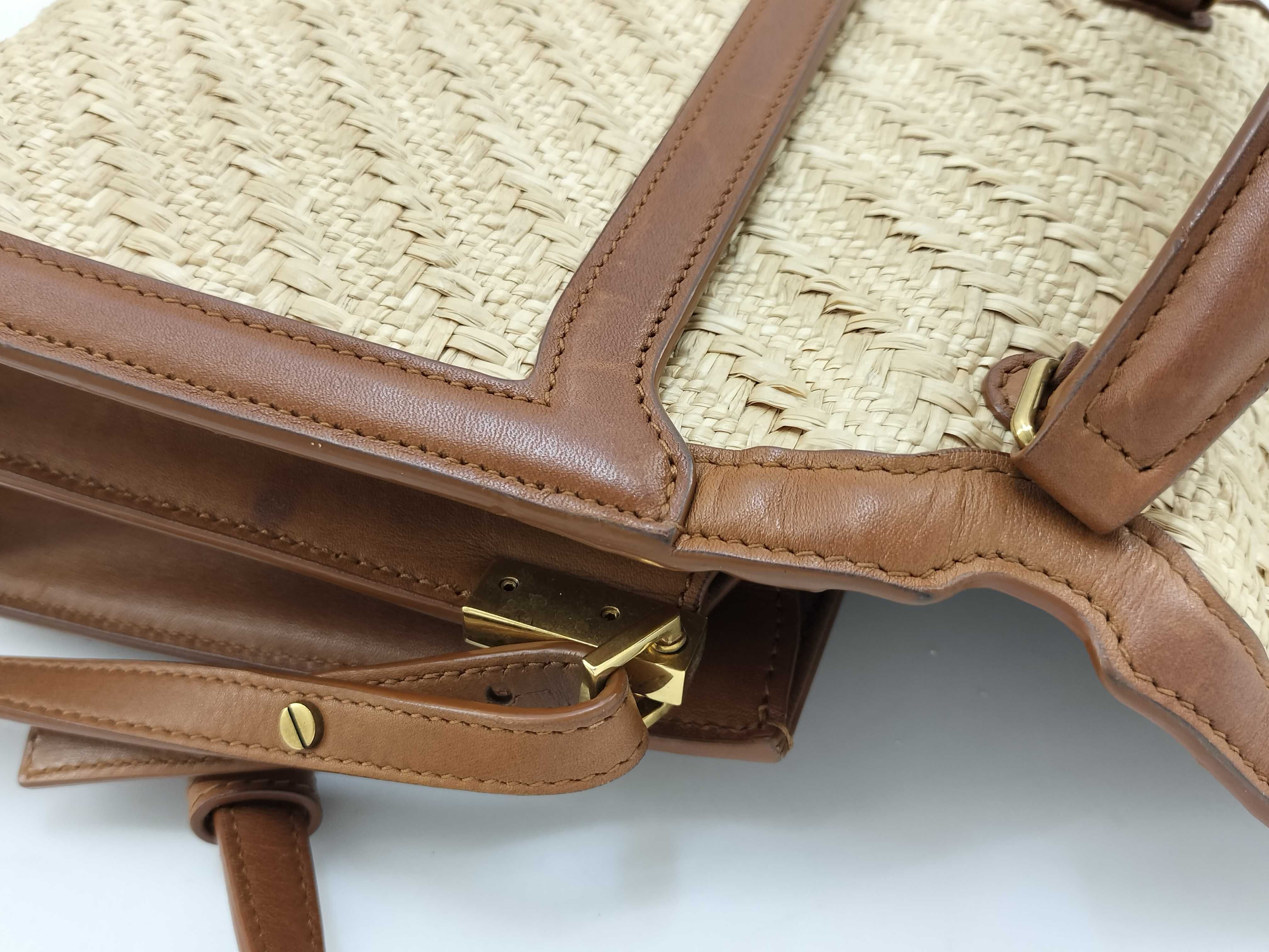 FR- Paris Cassandra Raffia x leather 2-way Handbag Beige 623930 (Handbag) — view 15