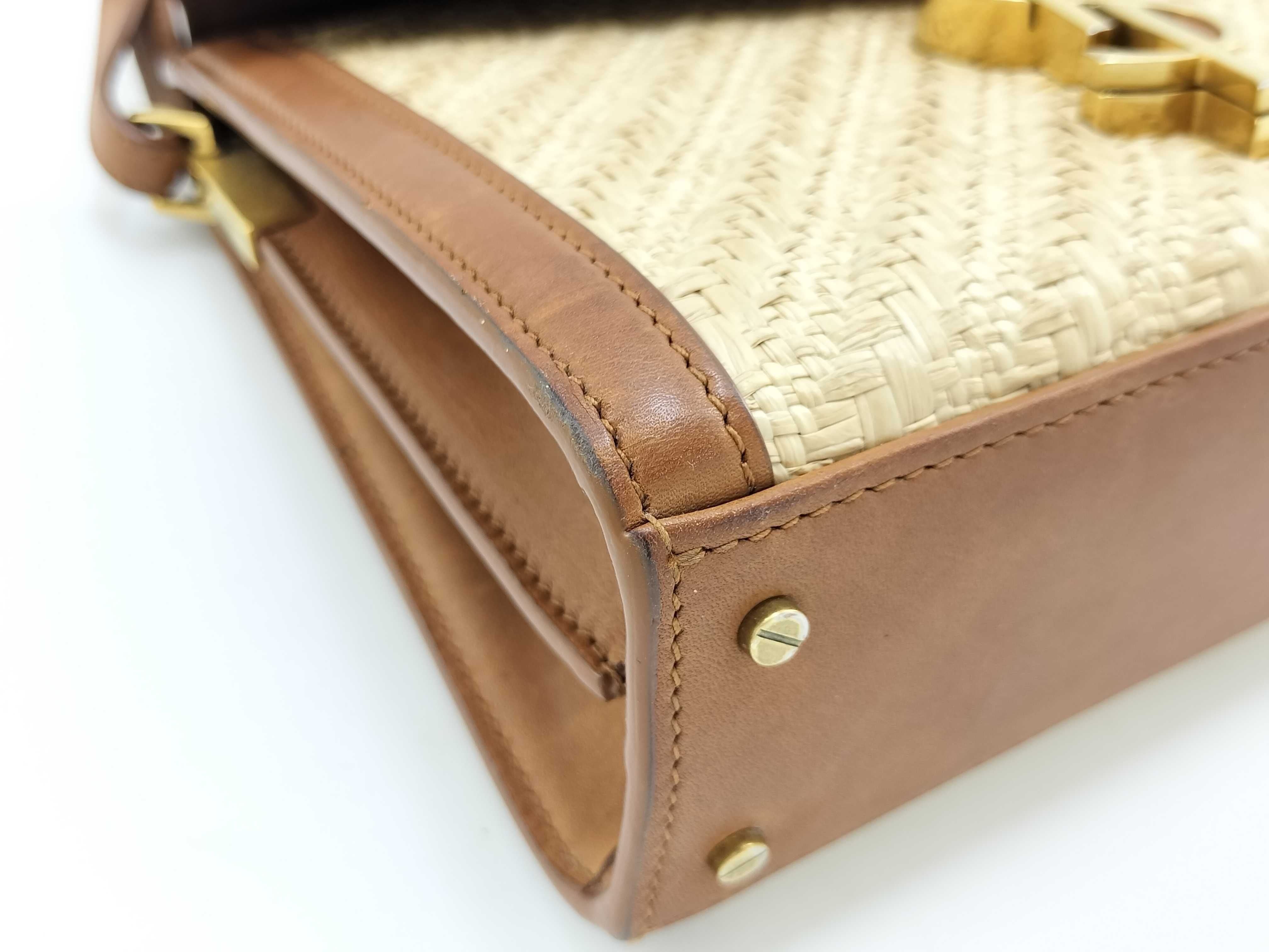 FR- Paris Cassandra Raffia x leather 2-way Handbag Beige 623930 (Handbag) — view 4