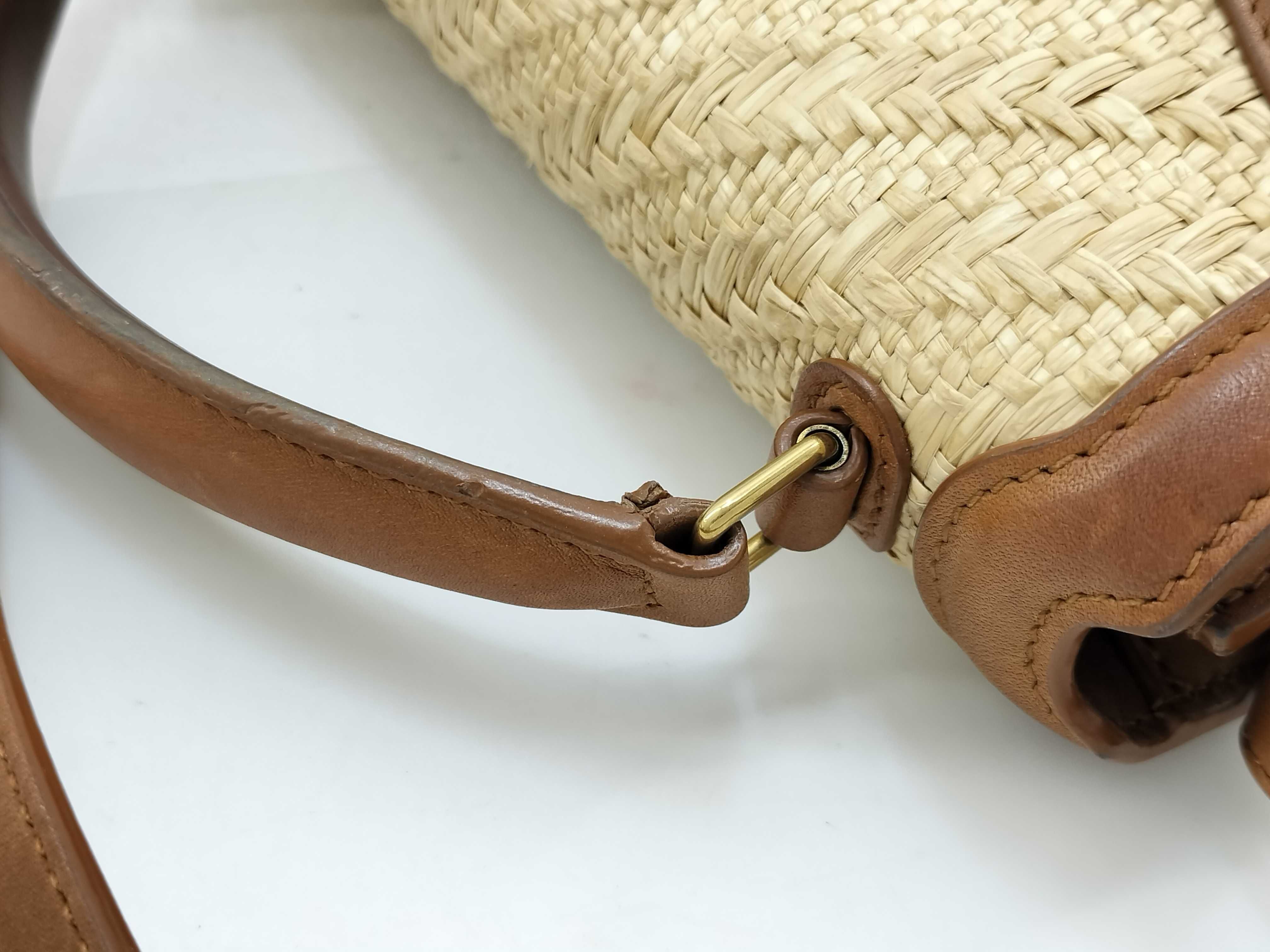 FR- Paris Cassandra Raffia x leather 2-way Handbag Beige 623930 (Handbag) — view 6