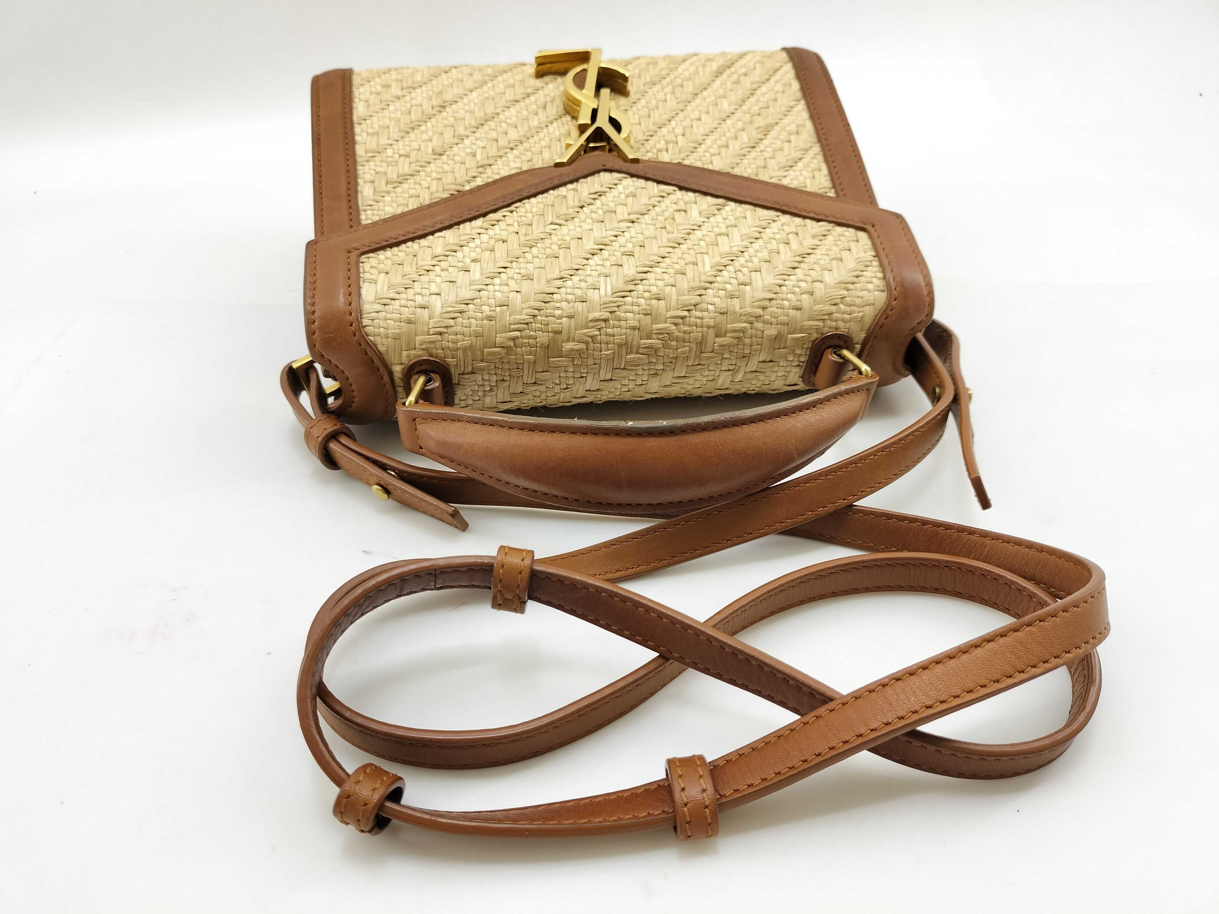 FR- Paris Cassandra Raffia x leather 2-way Handbag Beige 623930 (Handbag) — view 8