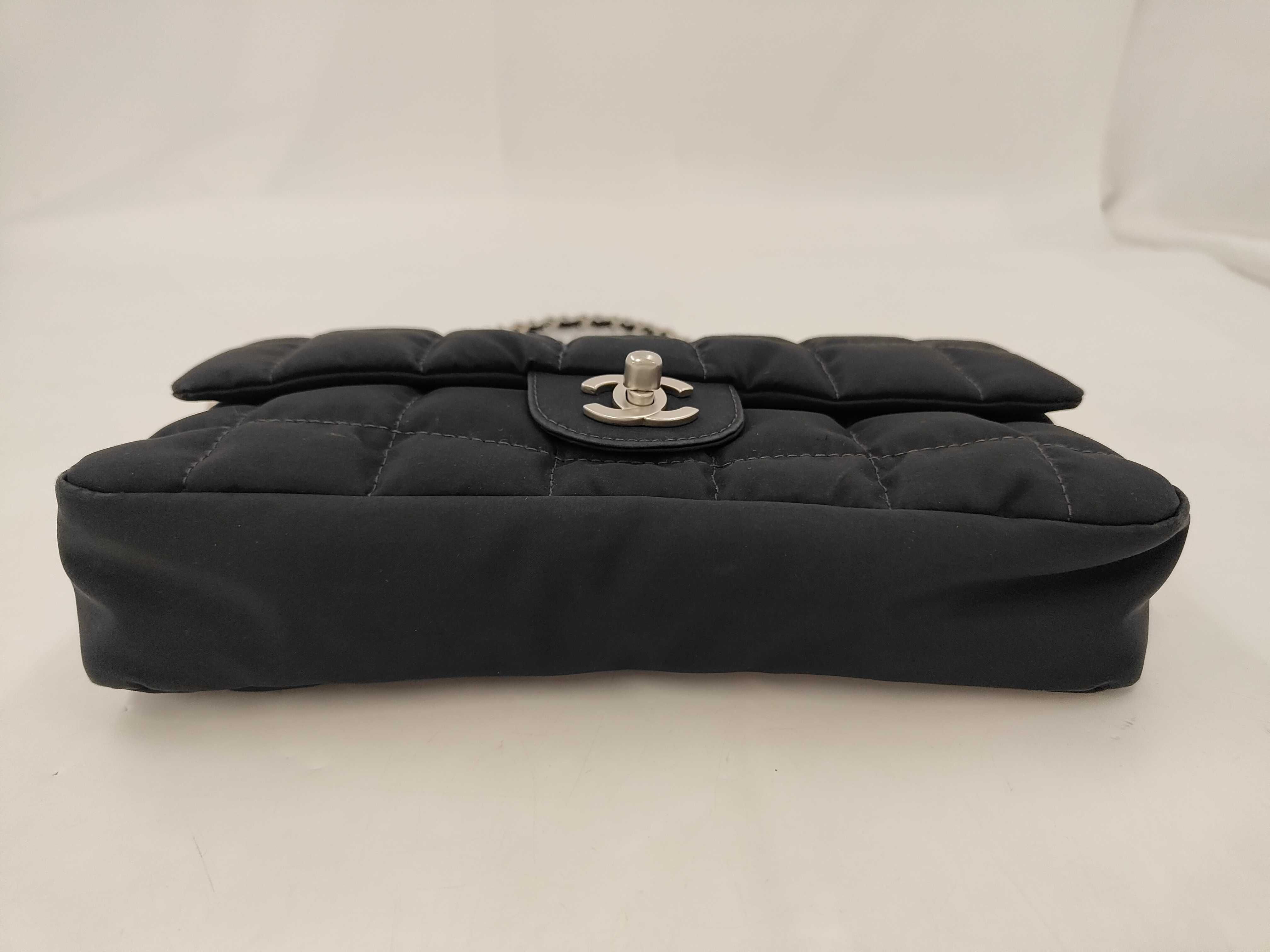 Chocolate Bar Nylon Chain Shoulder Bag, Black Shoulder Bag — view 3