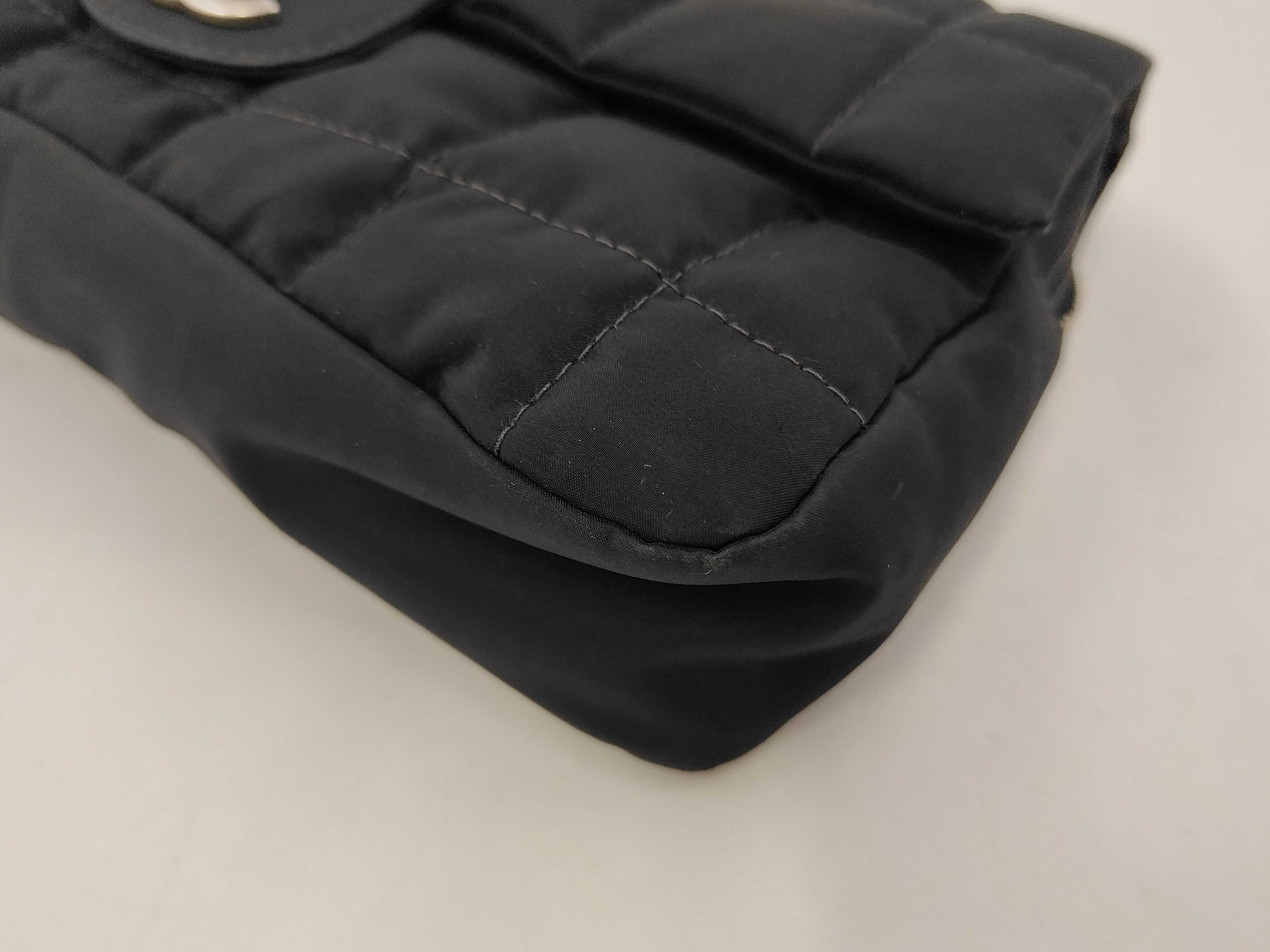 Chocolate Bar Nylon Chain Shoulder Bag, Black Shoulder Bag — view 4