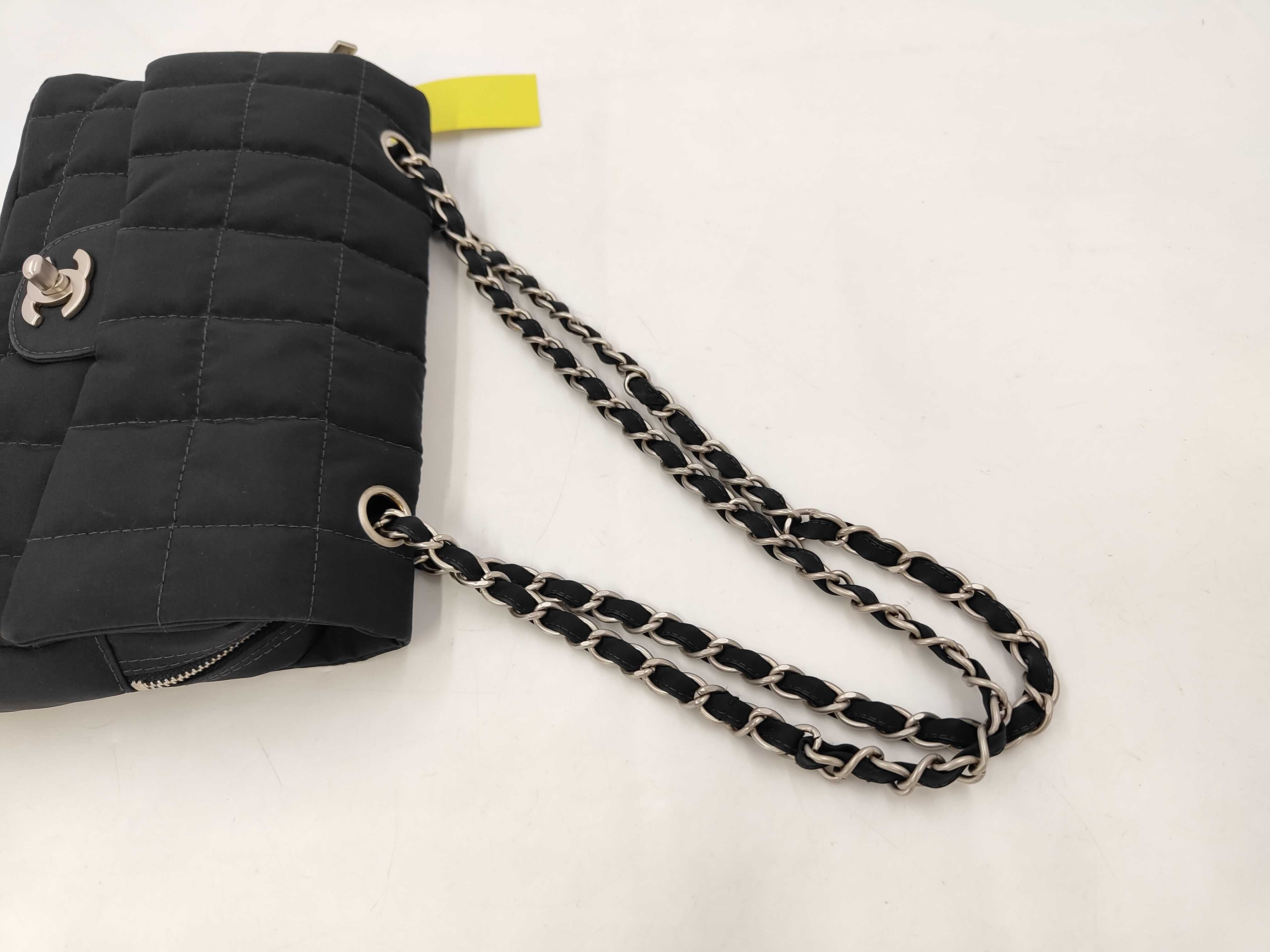 Chocolate Bar Nylon Chain Shoulder Bag, Black Shoulder Bag — view 5