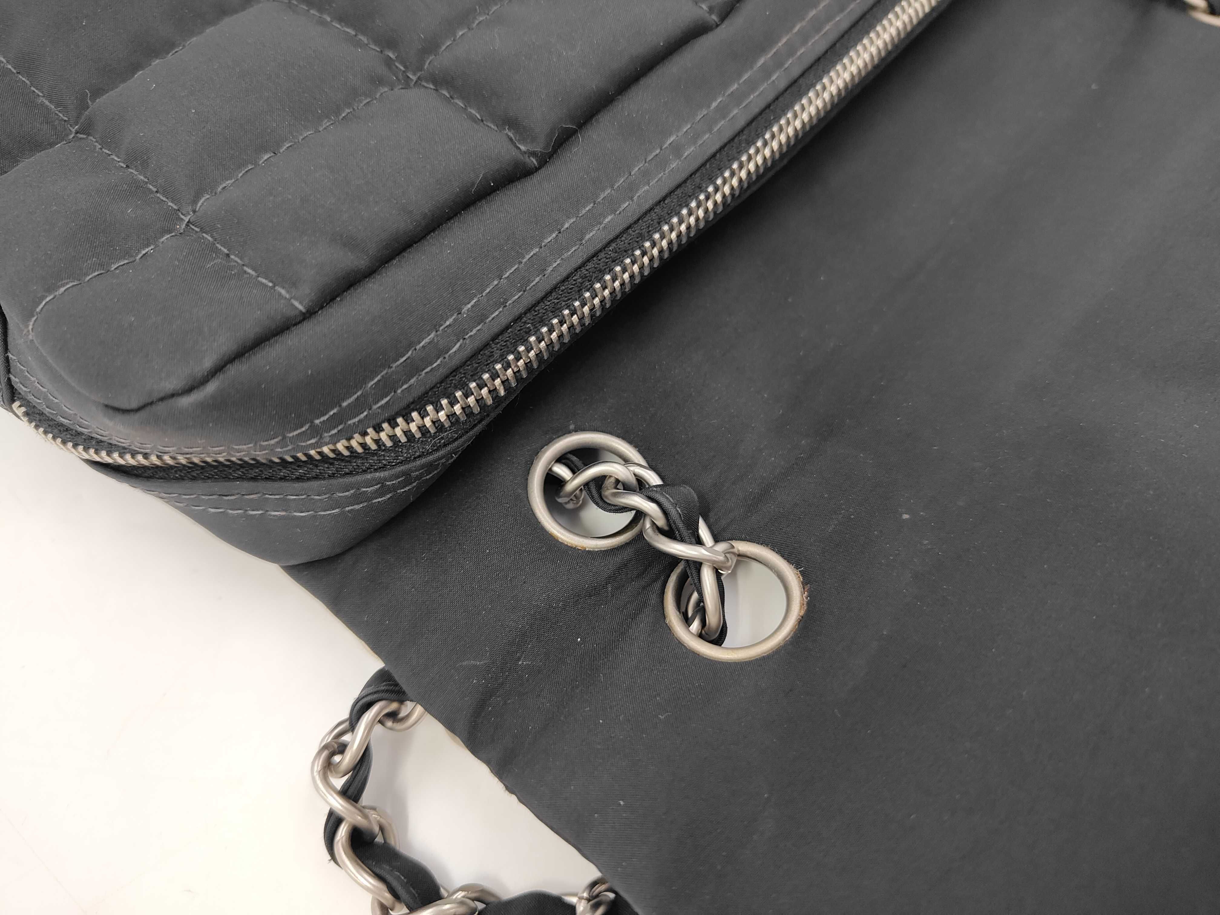 Chocolate Bar Nylon Chain Shoulder Bag, Black Shoulder Bag — view 7