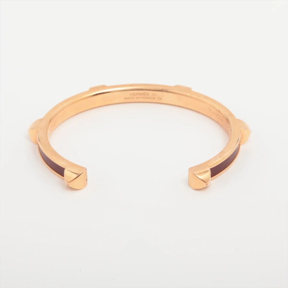 ATHéNA bangle T2 GP x leather gold x brown. Shows — view 2