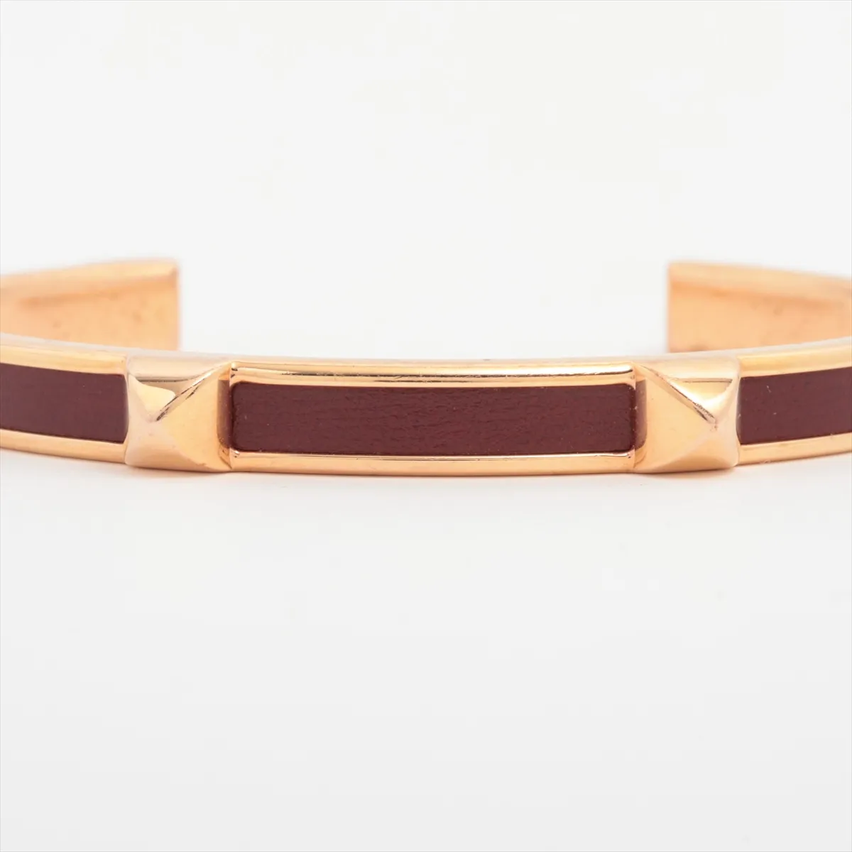 ATHéNA bangle T2 GP x leather gold x brown. Shows — view 3