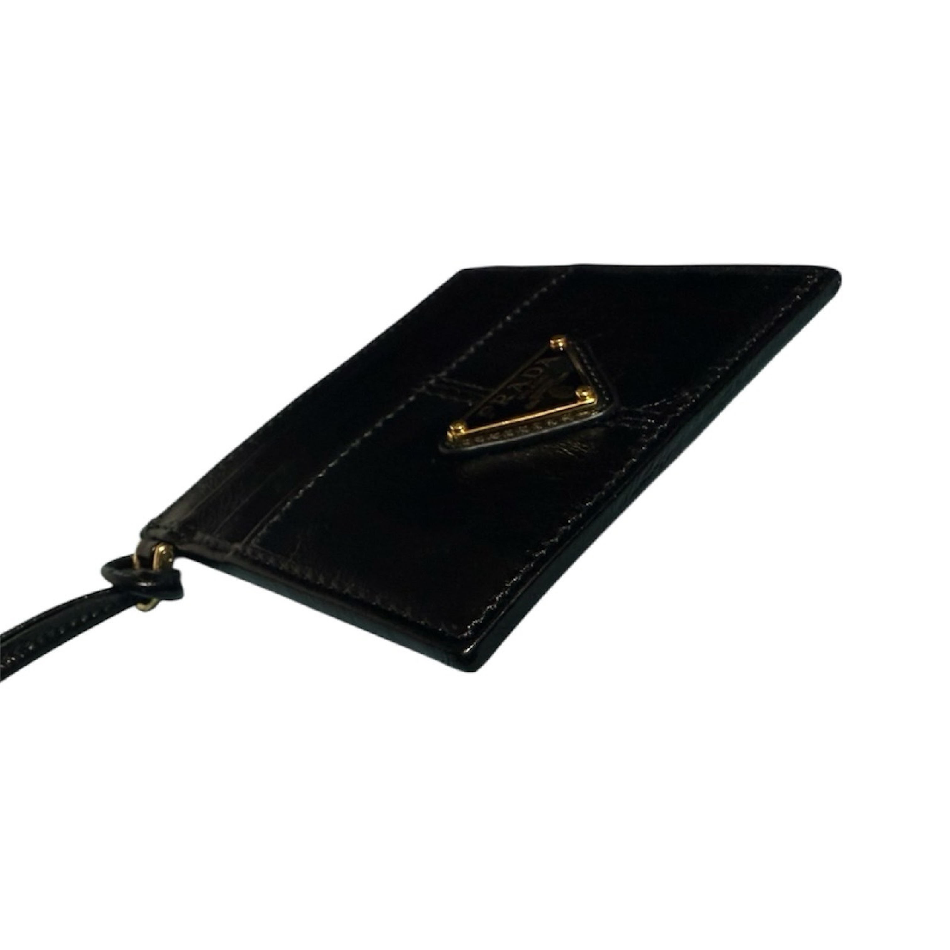 Triangle Logo Leather Black Card Case — view 3