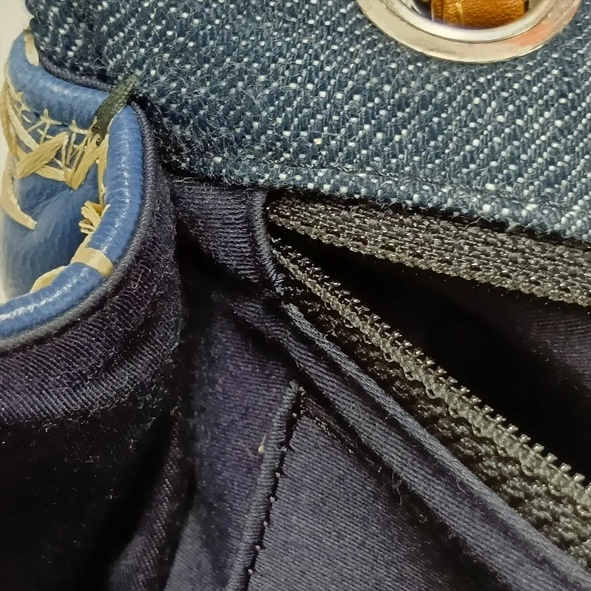 [Individually packaged] Chanel Patchwork Denim x Leather Single Flap Double Chain Bag, Multicolor, Silver Hardware, 16297602, Serial Number 16 — view 12