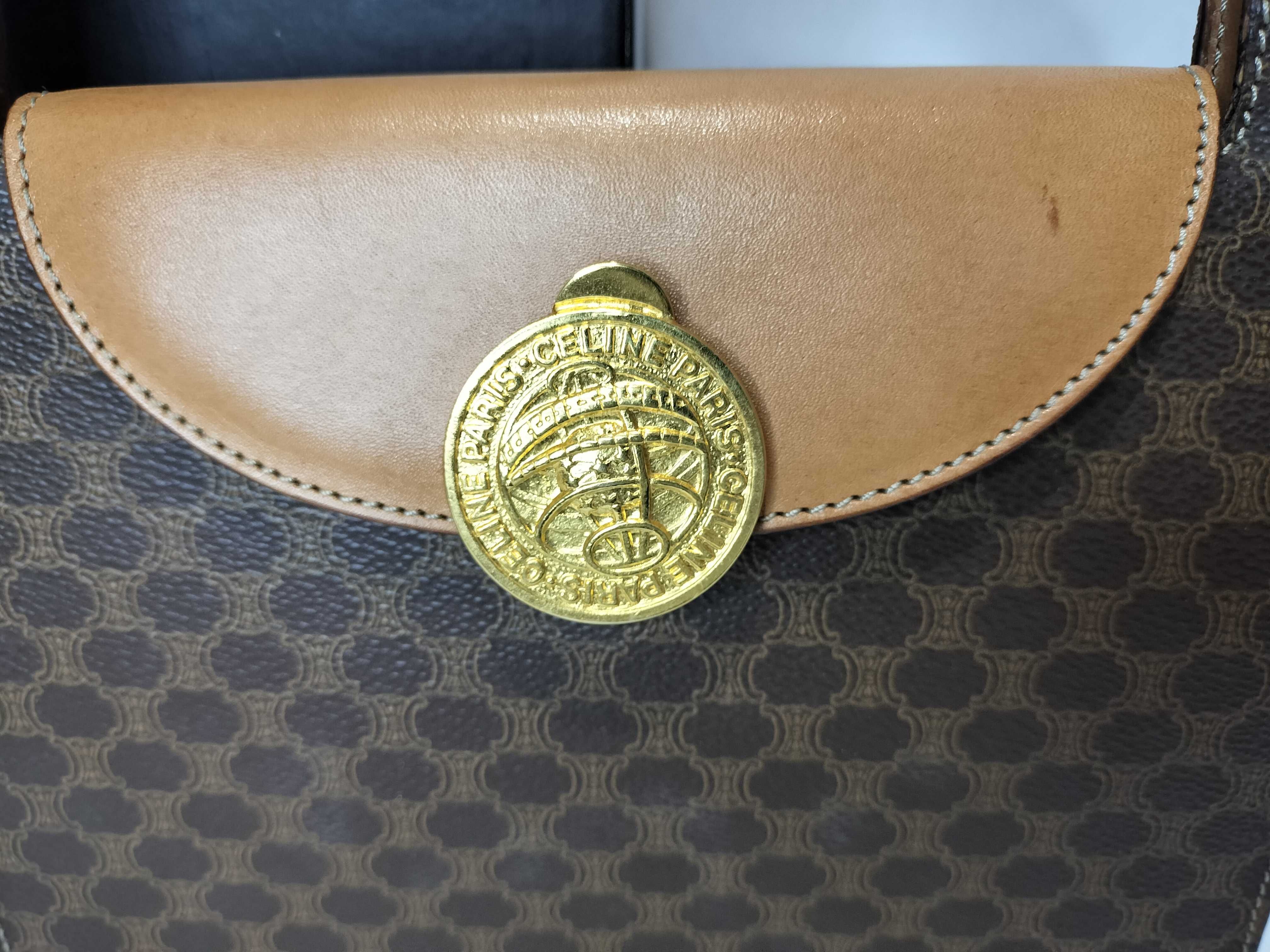 handbag with globe hardware and Macadam pattern — view 2