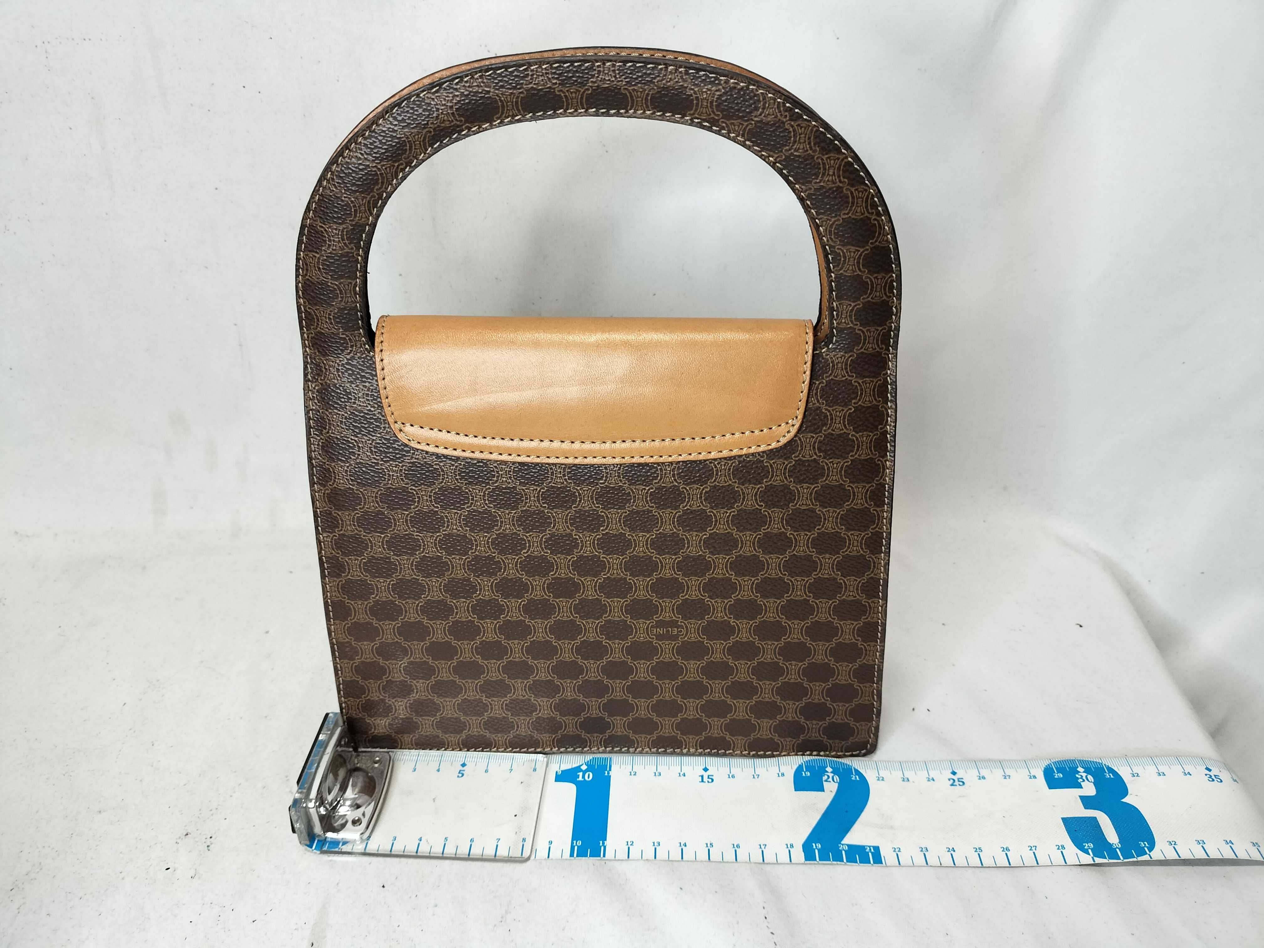 handbag with globe hardware and Macadam pattern — view 3