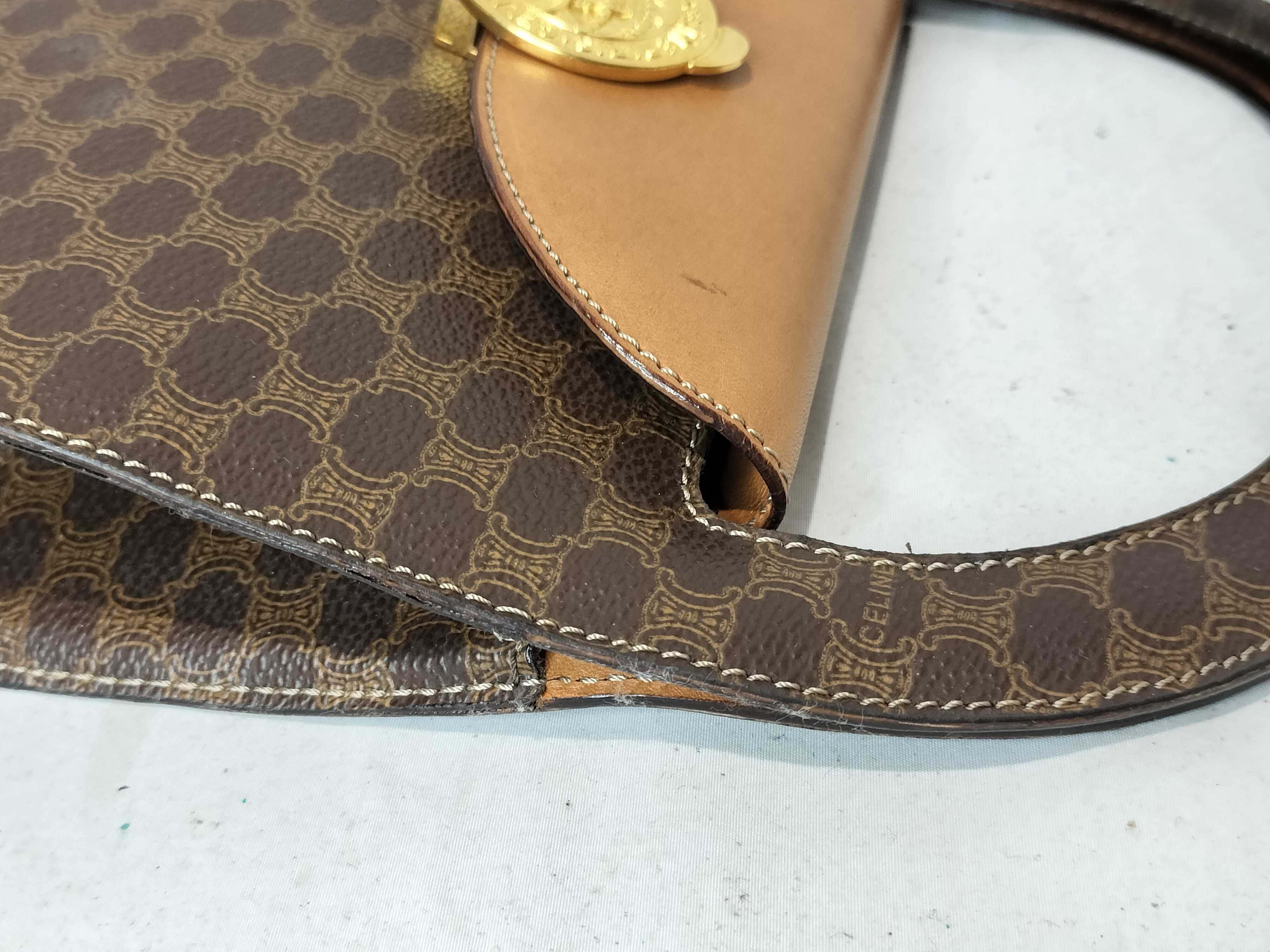 handbag with globe hardware and Macadam pattern — view 6