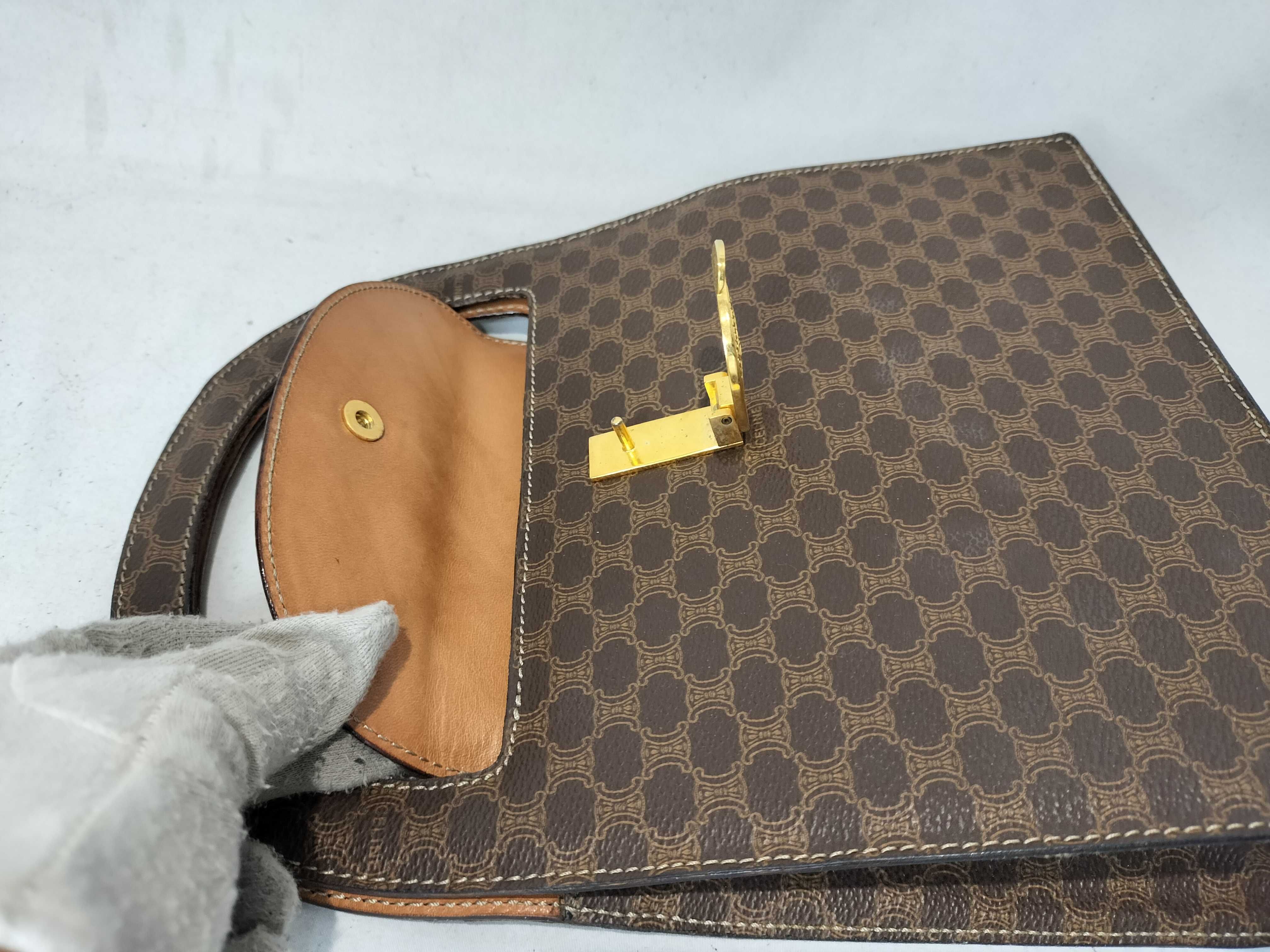 handbag with globe hardware and Macadam pattern — view 9