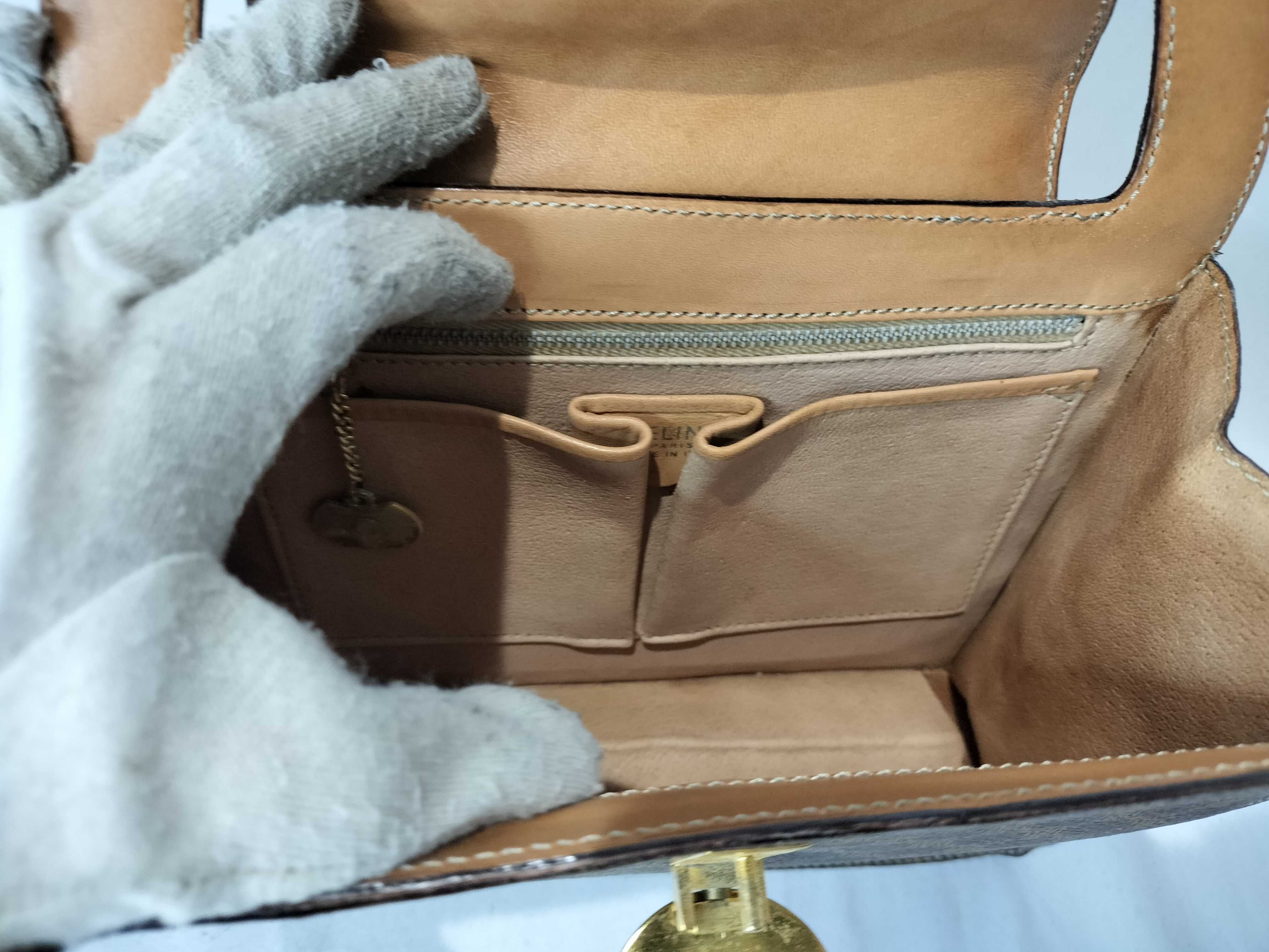handbag with globe hardware and Macadam pattern — view 10
