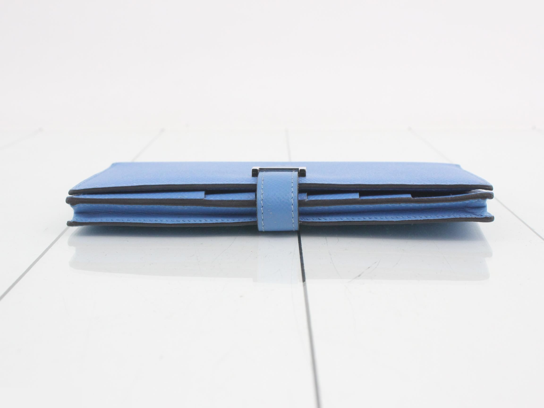 Bearn Soufflé, Veau Epsom leather, silver hardware, Blue Paradise color, T stamp. — view 3